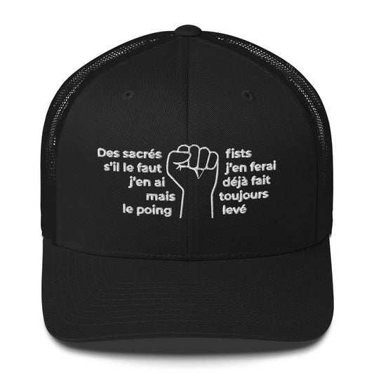 Casquette brodée Paroles des sacrés fists toujours le poing levé - Sedurro