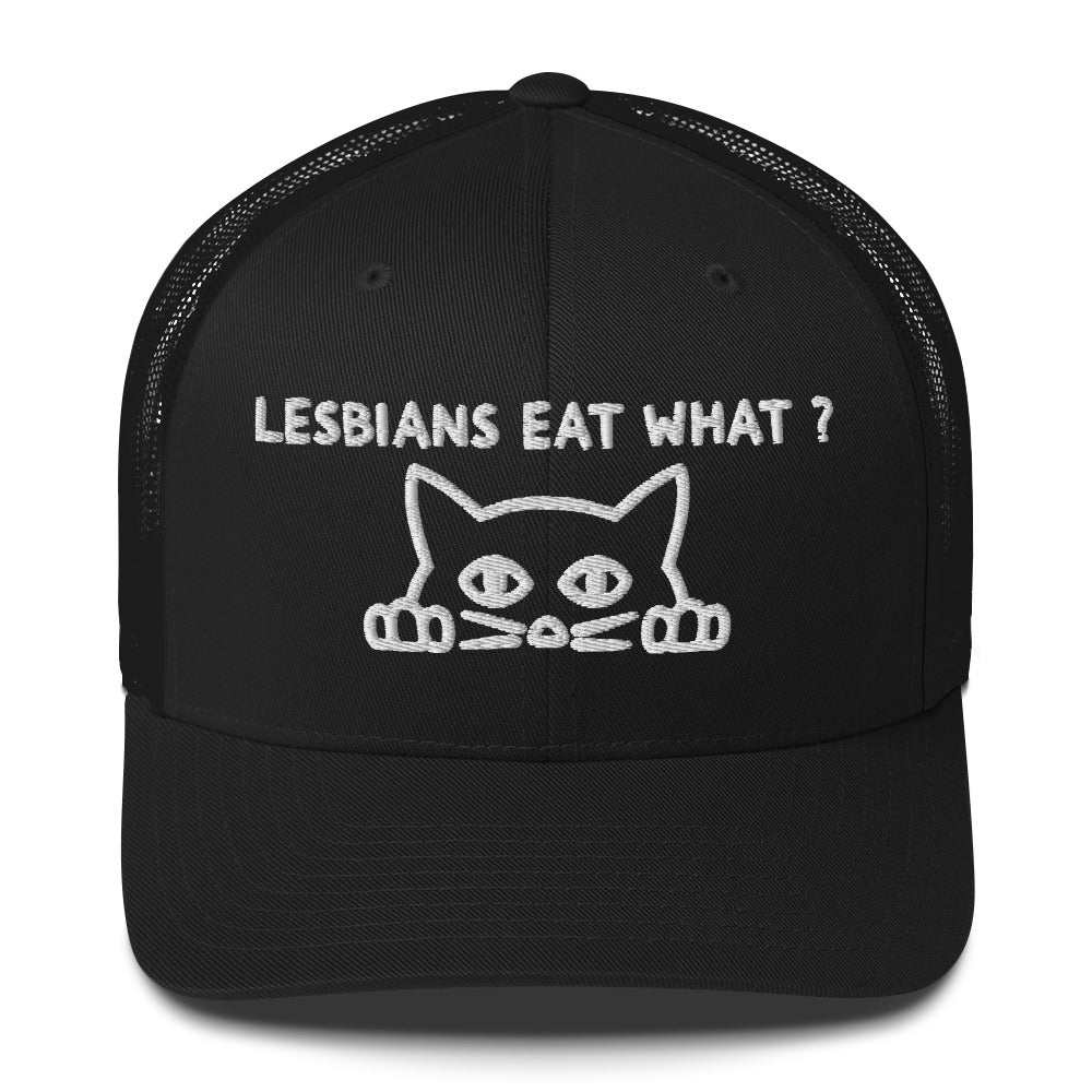 Casquette brodée Cat Lesbians eat what - Sedurro