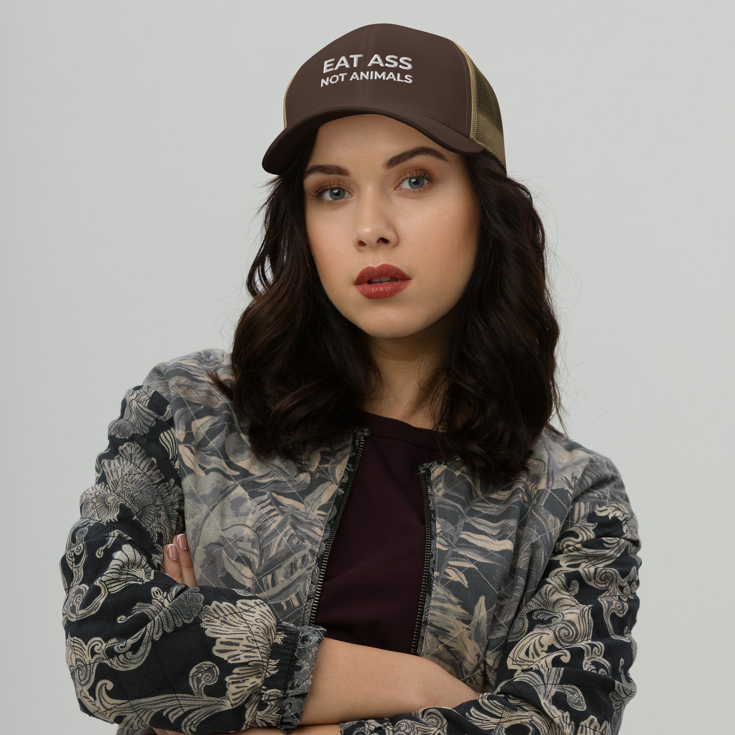 Casquette brodée Eat ass not animals - Sedurro