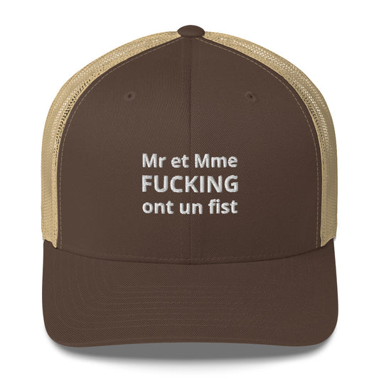 Casquette brodée Mr et Mme Fucking ont un fist - Sedurro