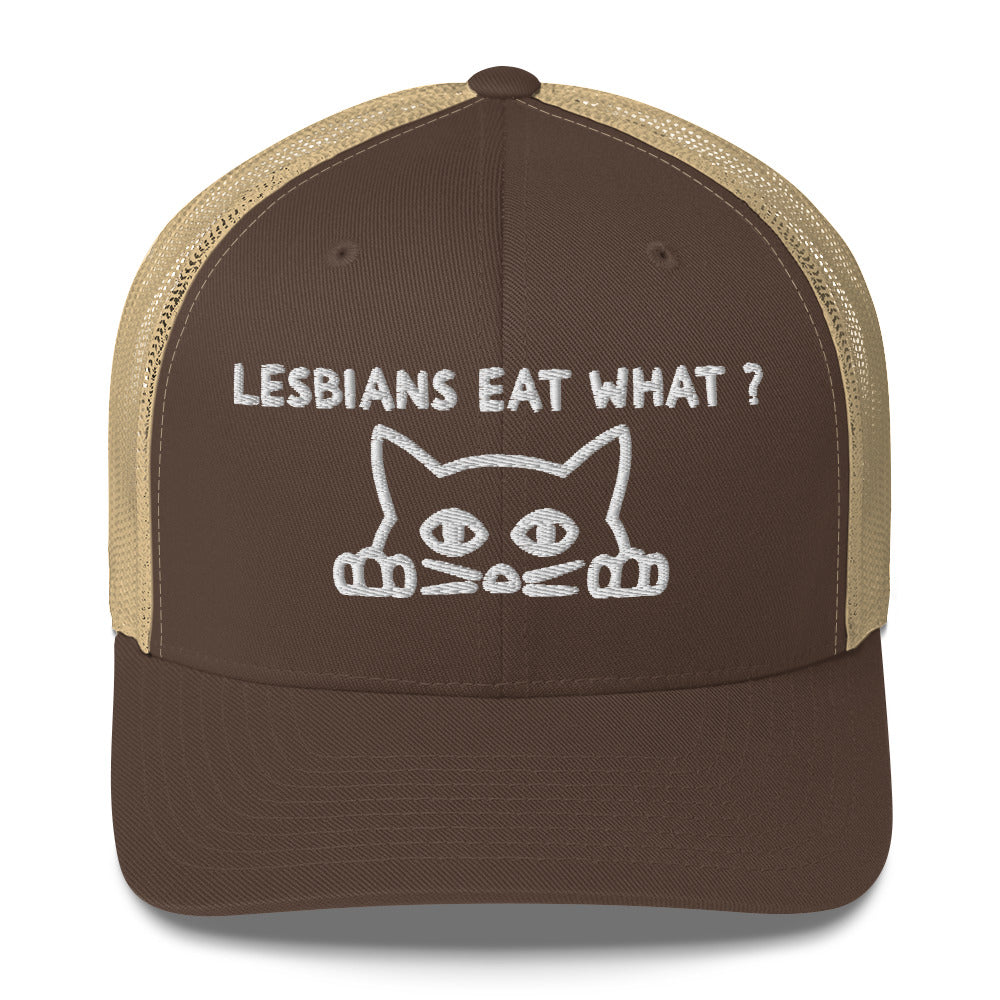 Casquette brodée Cat Lesbians eat what - Sedurro