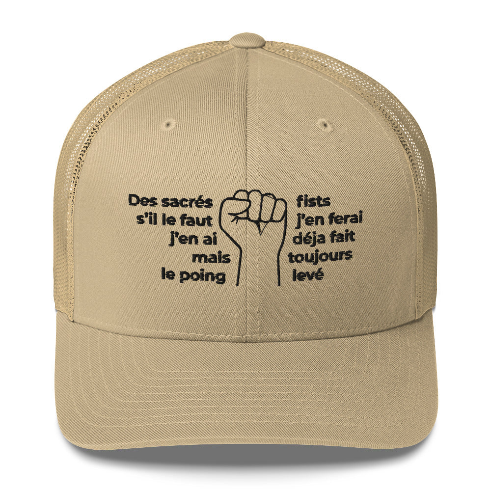 Casquette brodée Paroles des sacrés fists toujours le poing levé - Sedurro