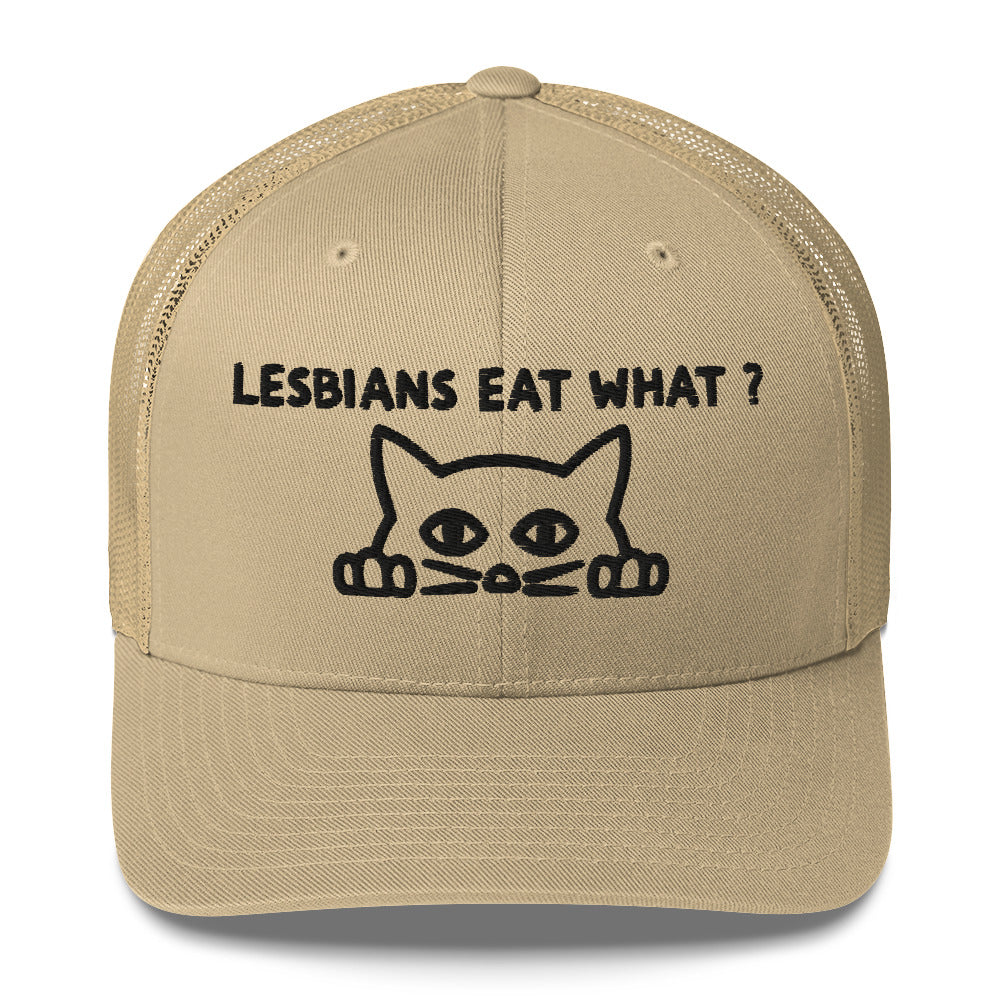 Casquette brodée Cat Lesbians eat what - Sedurro