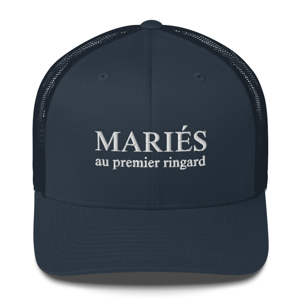 Casquette brodée Mariés au premier ringard Bleu Marine - Sedurro