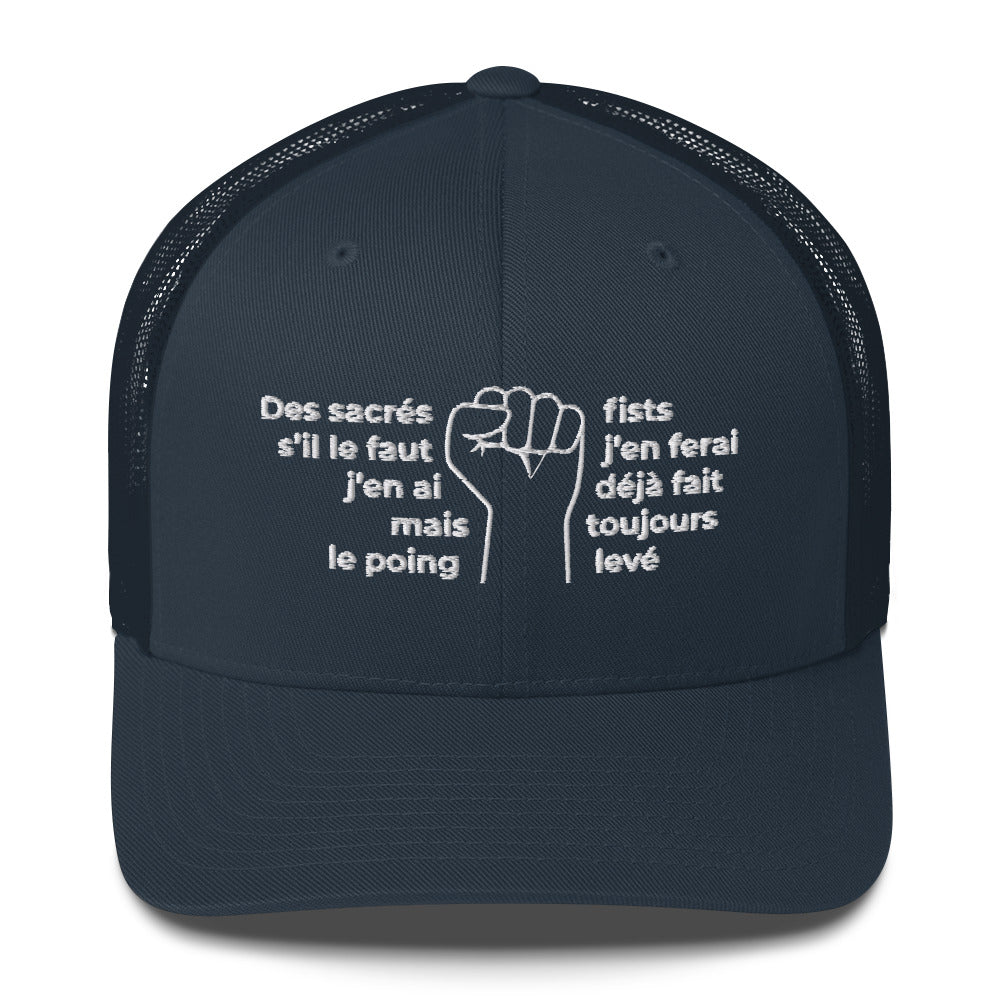 Casquette brodée Paroles des sacrés fists toujours le poing levé - Sedurro