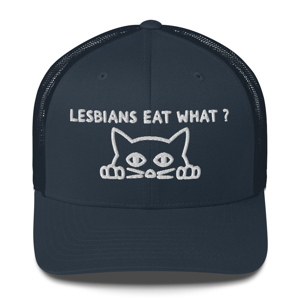 Casquette brodée Cat Lesbians eat what - Sedurro