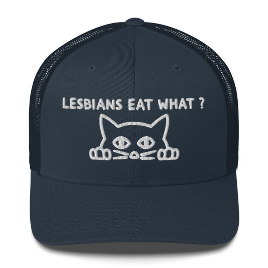 Casquette brodée Cat Lesbians eat what - Sedurro