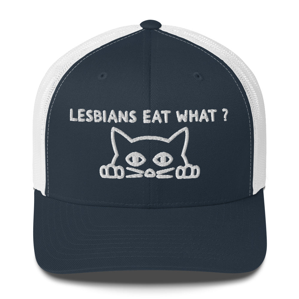 Casquette brodée Cat Lesbians eat what - Sedurro