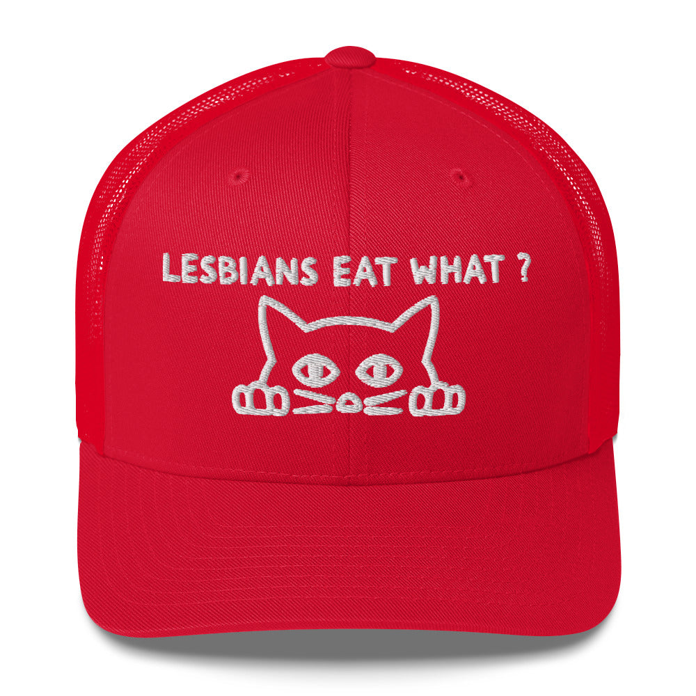 Casquette brodée Cat Lesbians eat what - Sedurro