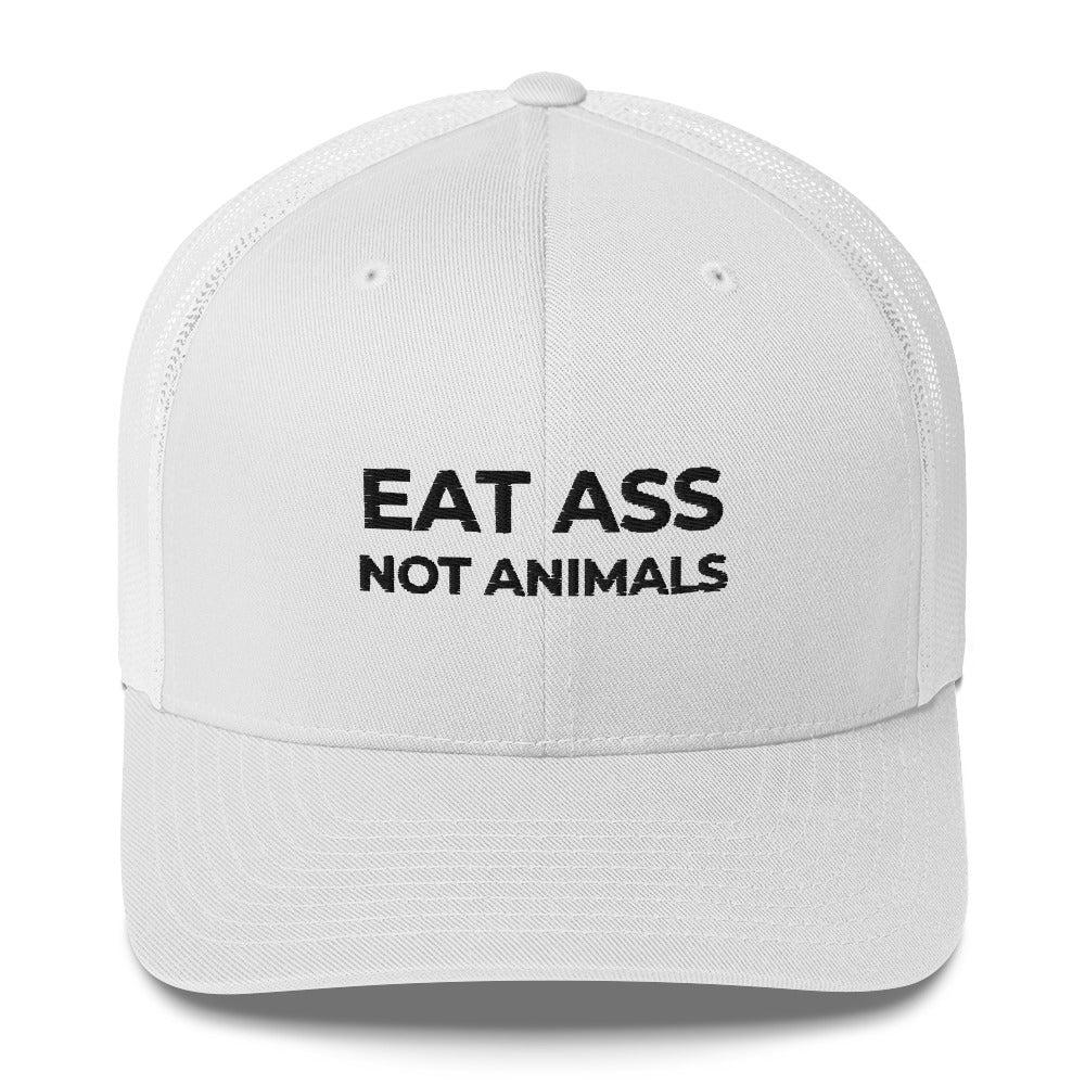 Casquette brodée Eat ass not animals Blanc - Sedurro