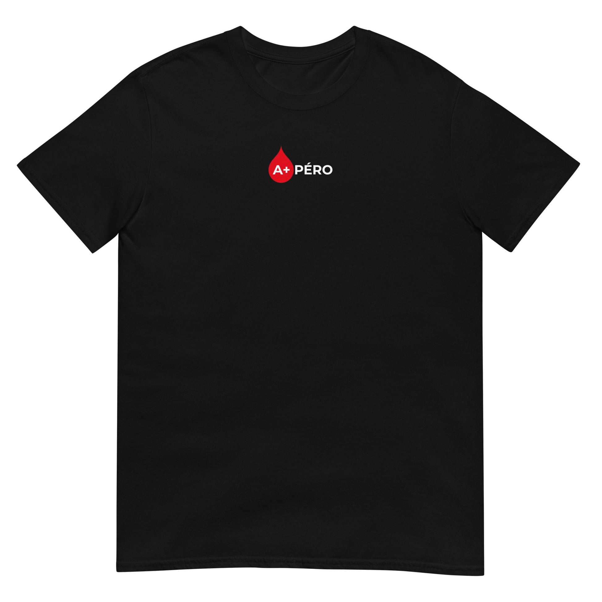T-shirt unisexe Apéro groupe sanguin A+ Noir - Sedurro