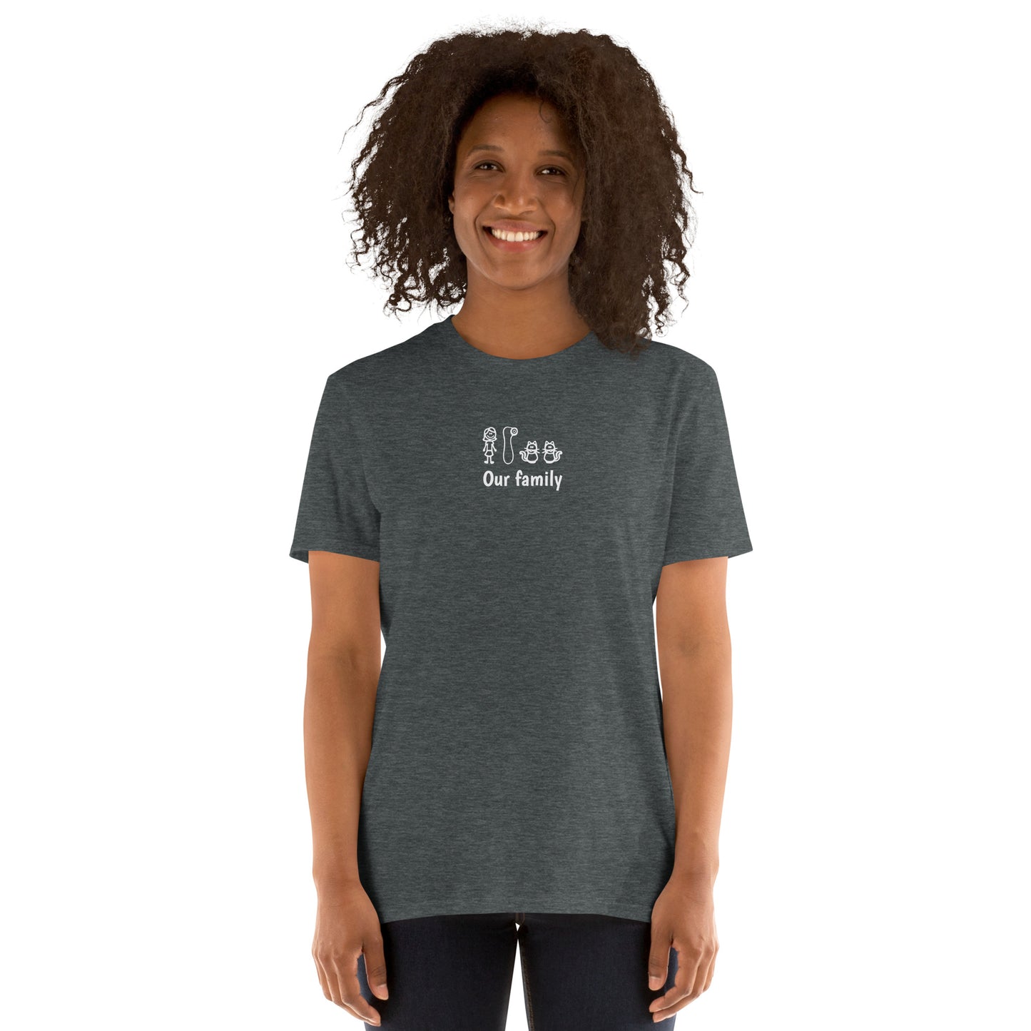 T-shirt unisexe Our family woman vibrator cats - Sedurro