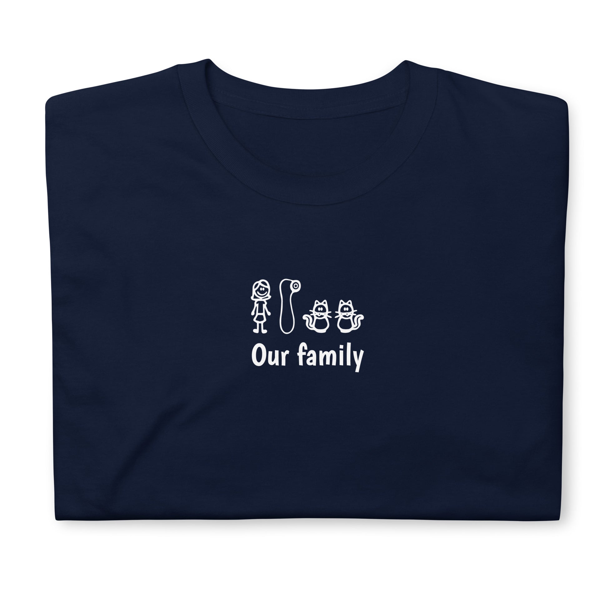 T-shirt unisexe Our family woman vibrator cats - Sedurro