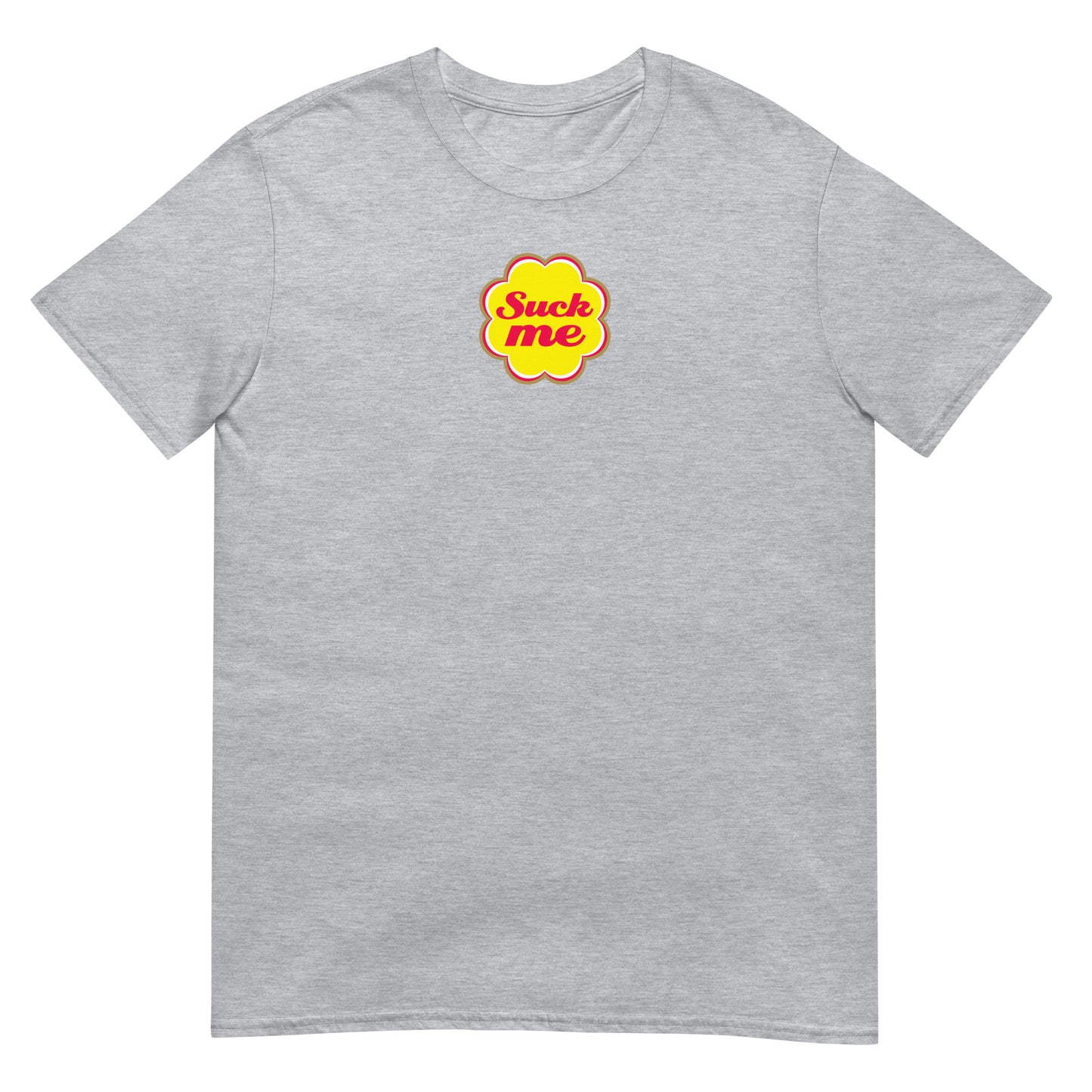 T-shirt unisexe Suck me sucette chupa Gris Sport - Sedurro