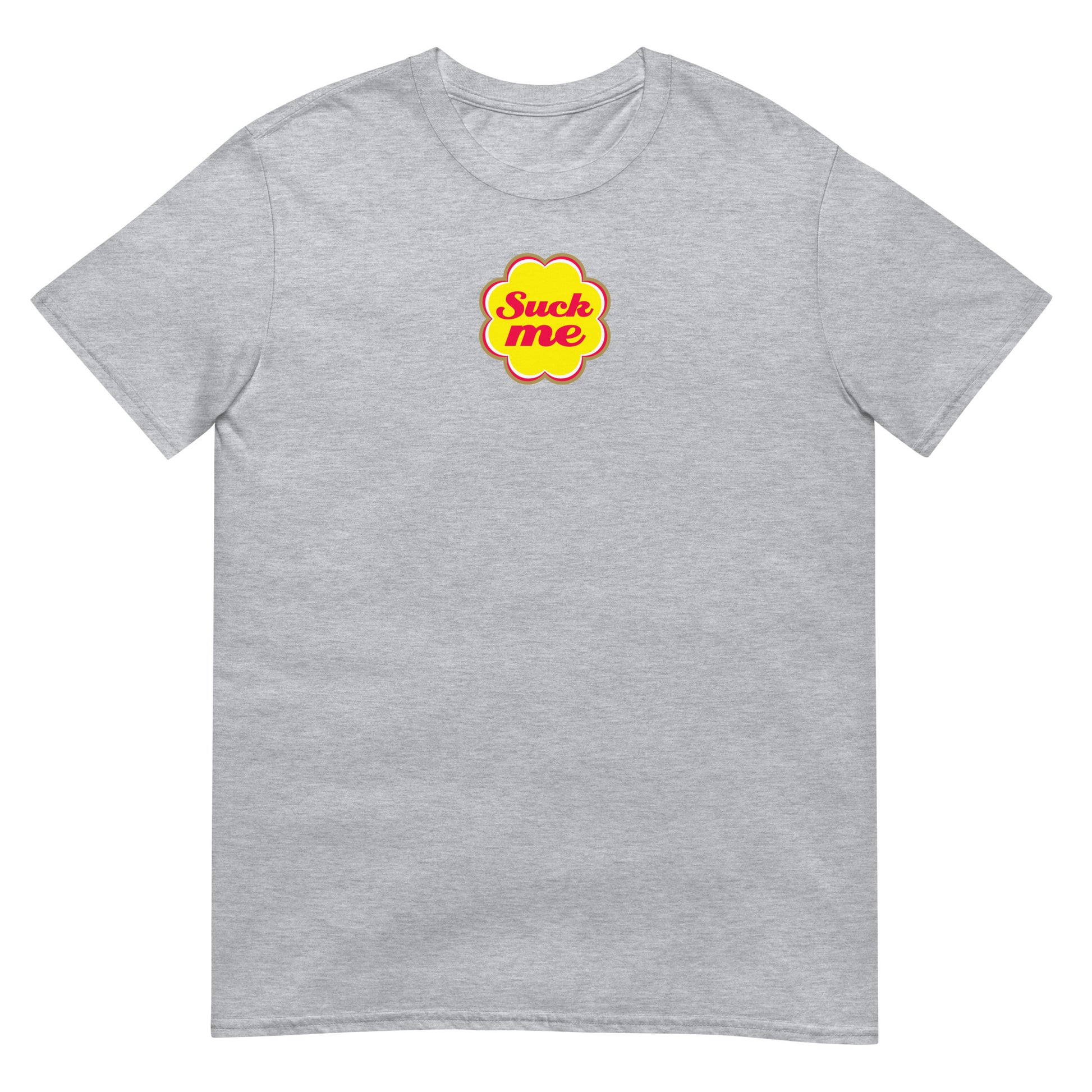 T-shirt unisexe Suck me sucette chupa Gris Sport - Sedurro