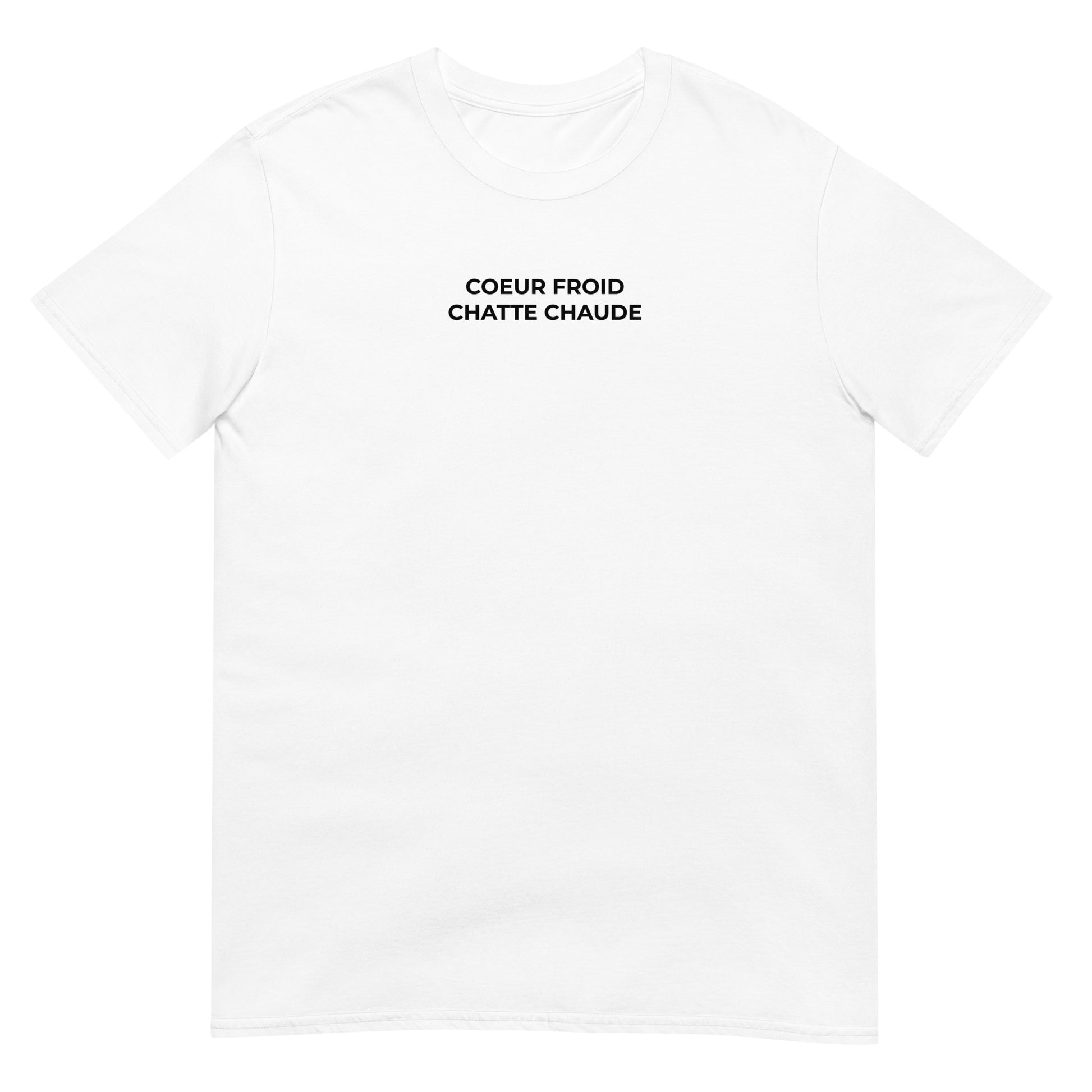 T-shirt unisexe Cœur froid chatte chaude Blanc - Sedurro