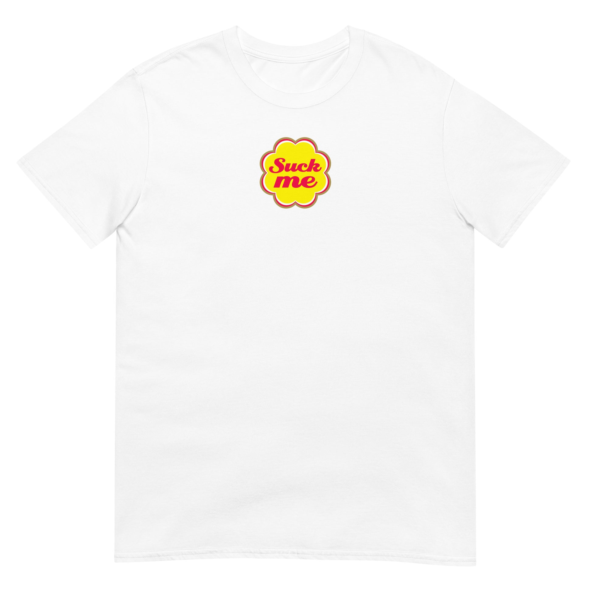 T-shirt unisexe Suck me sucette chupa Blanc - Sedurro