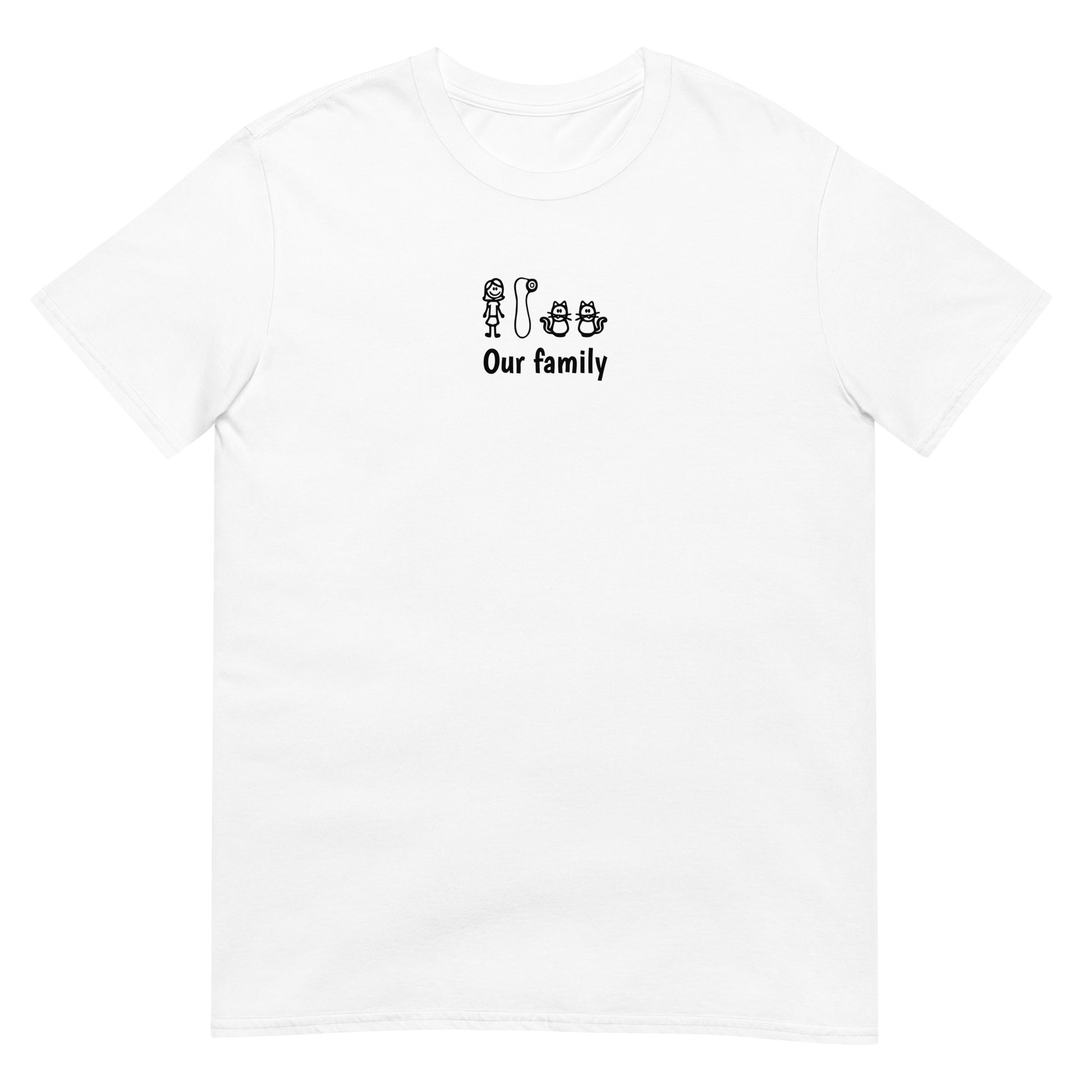 T-shirt unisexe Our family woman vibrator cats - Sedurro