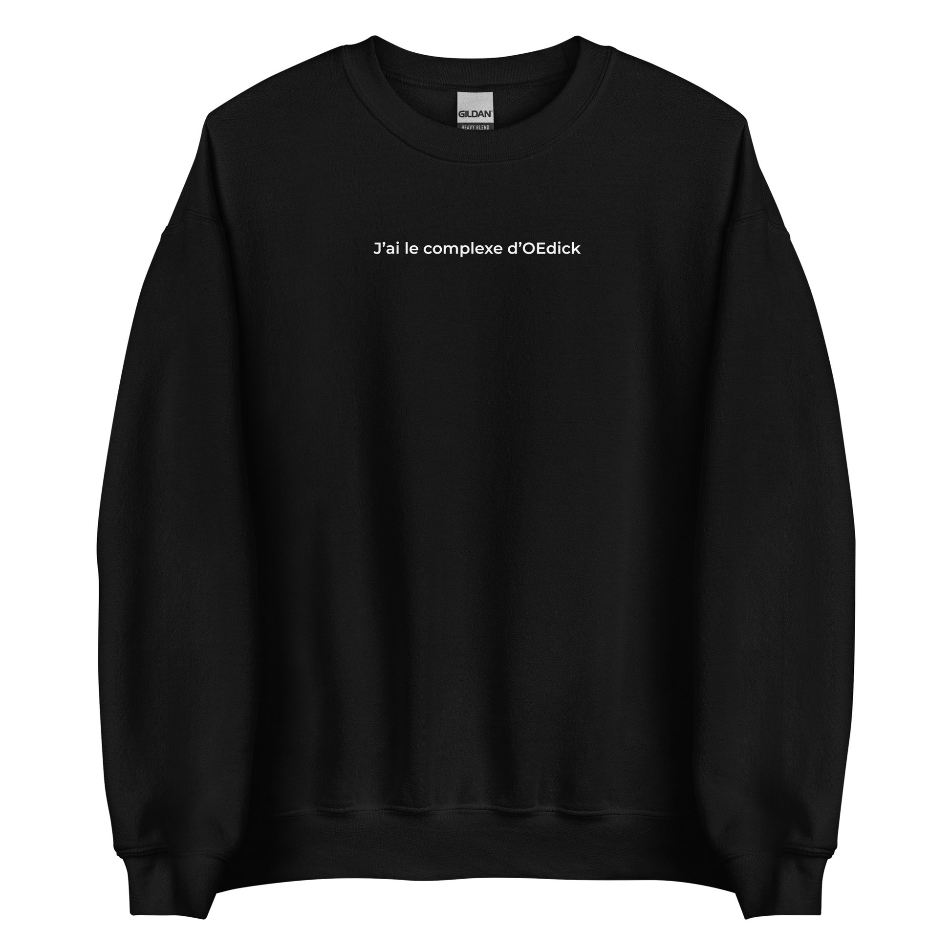 Sweat unisexe col rond J'ai le complexe d'Oedick Noir - Sedurro