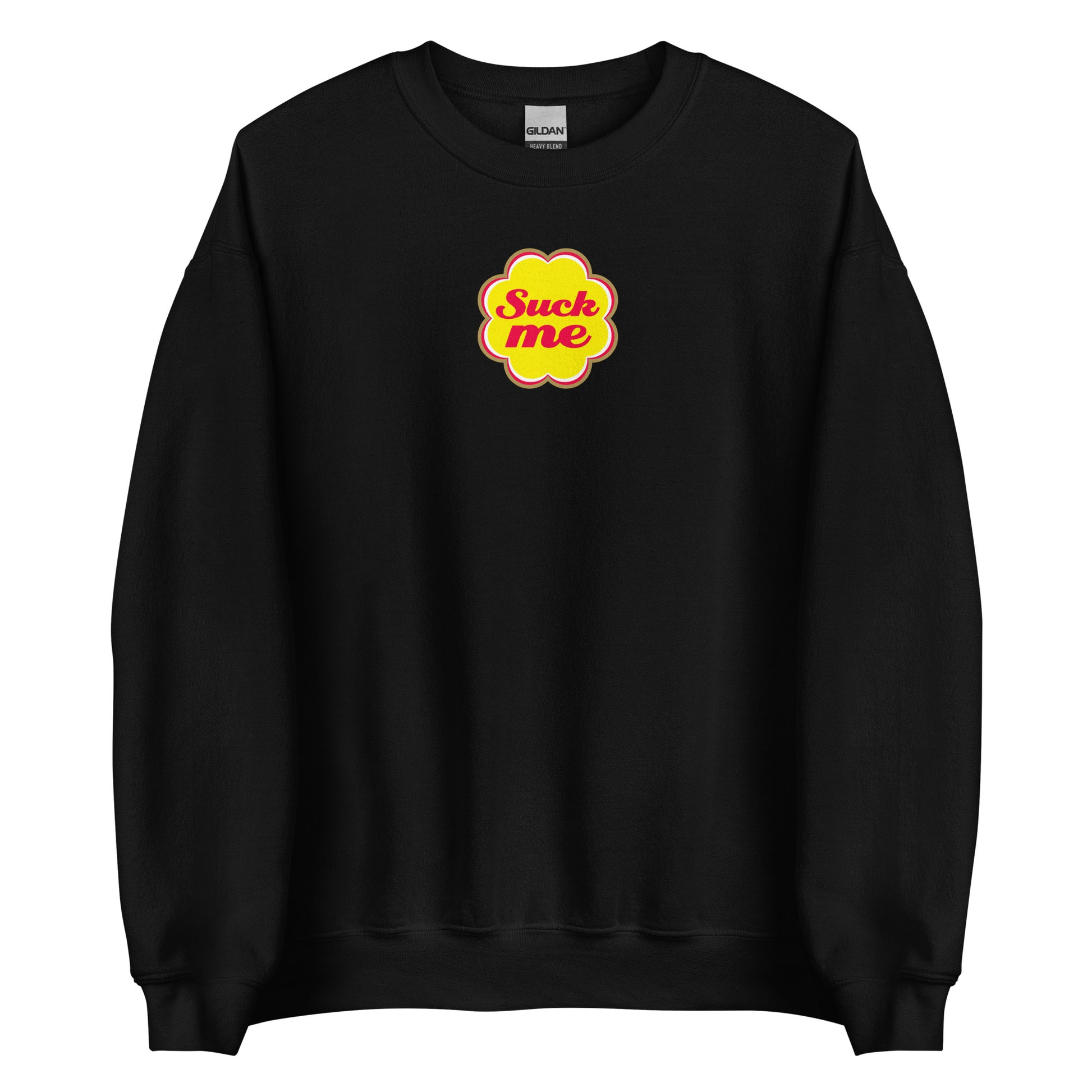 Sweat unisexe col rond Suck me sucette chupa Noir - Sedurro