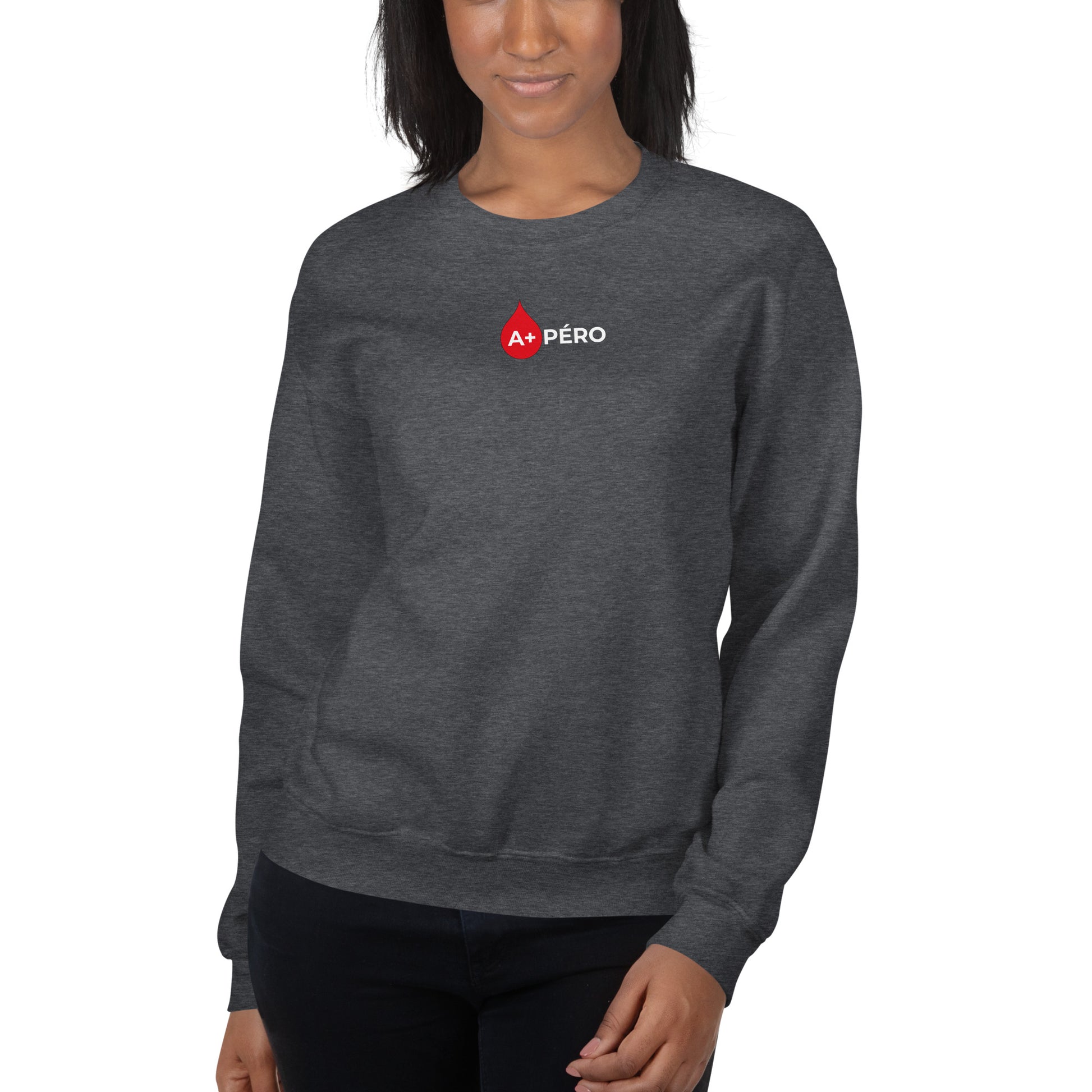 Sweat unisexe col rond Apéro groupe sanguin A+ - Sedurro