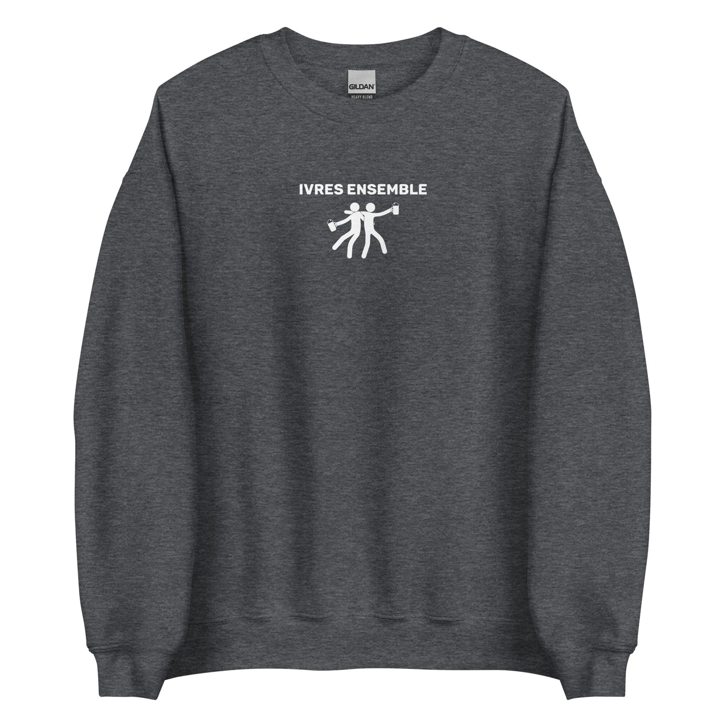 Sweat unisexe col rond Ivres ensemble Gris Foncé Chiné - Sedurro