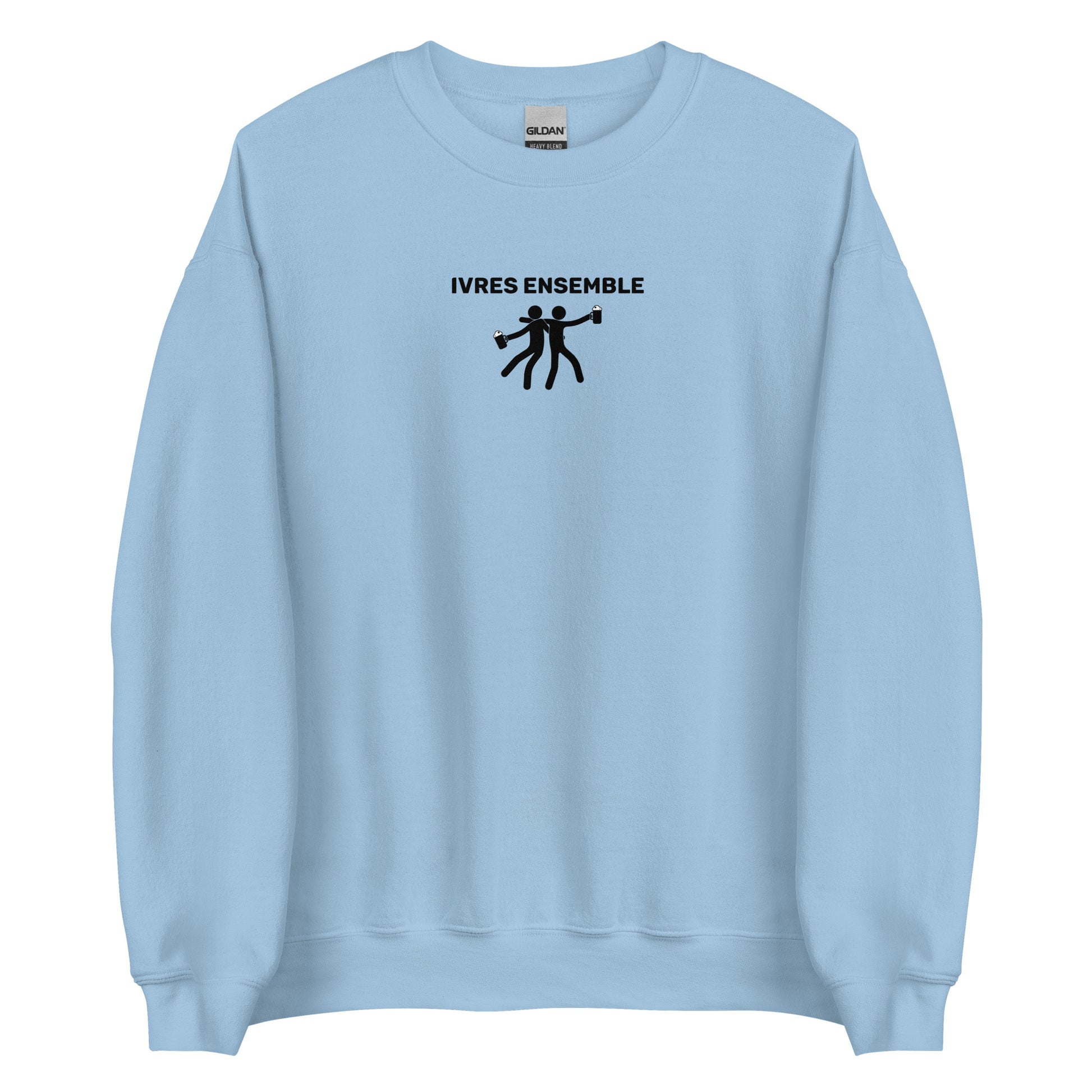 Sweat unisexe col rond Ivres ensemble Bleu Clair - Sedurro