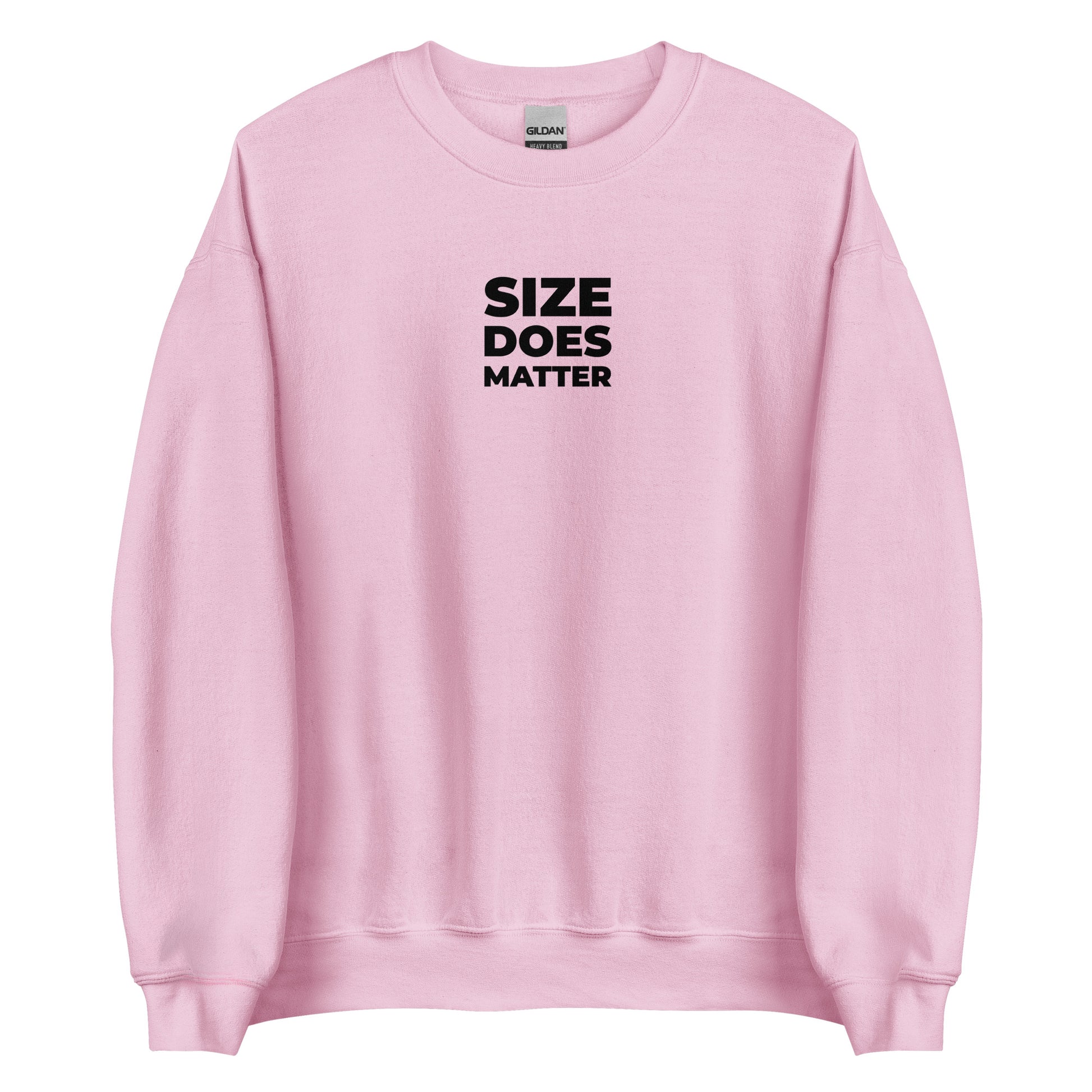 Sweat unisexe col rond Size does matter Rose Clair - Sedurro