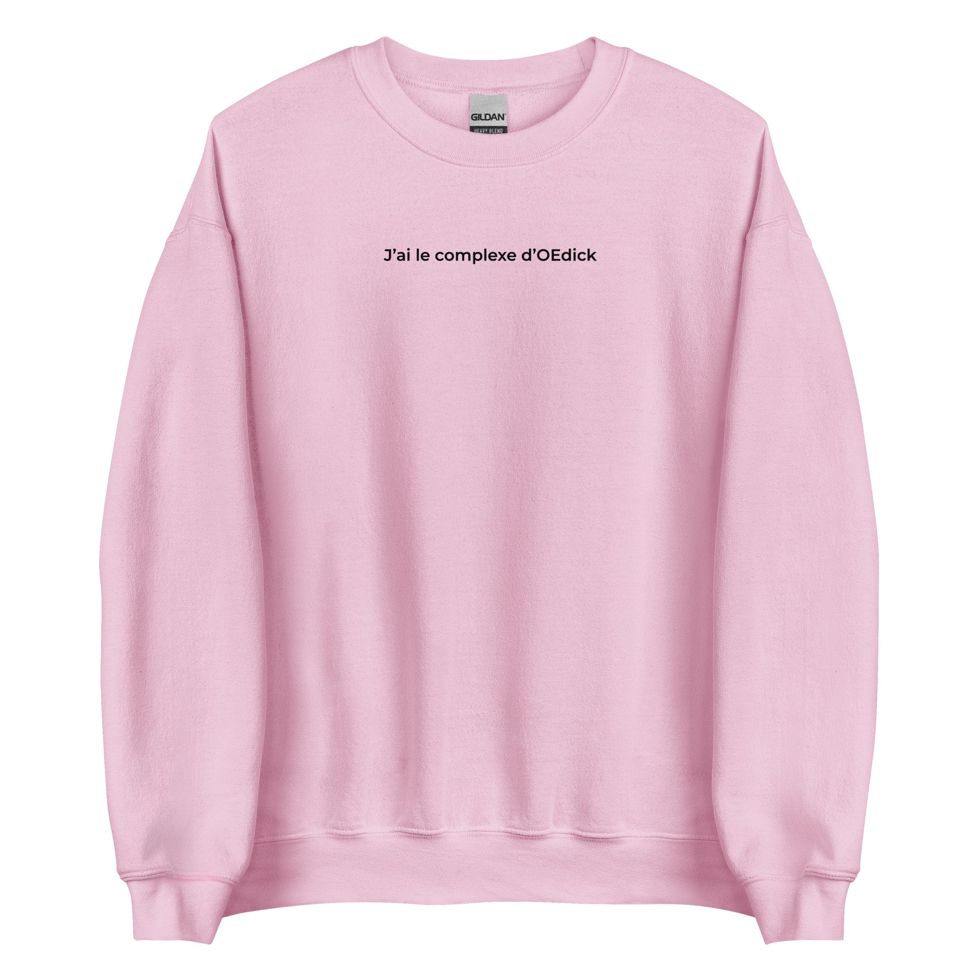 Sweat unisexe col rond J'ai le complexe d'Oedick Rose Clair - Sedurro