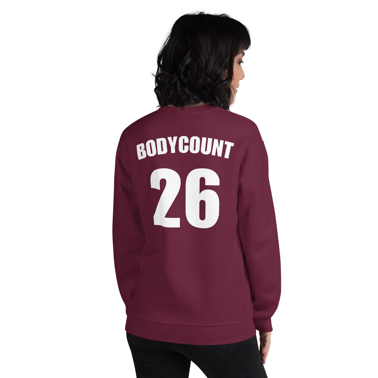 Sweat unisexe col rond personnalisable maillot numéro bodycount - Sedurro