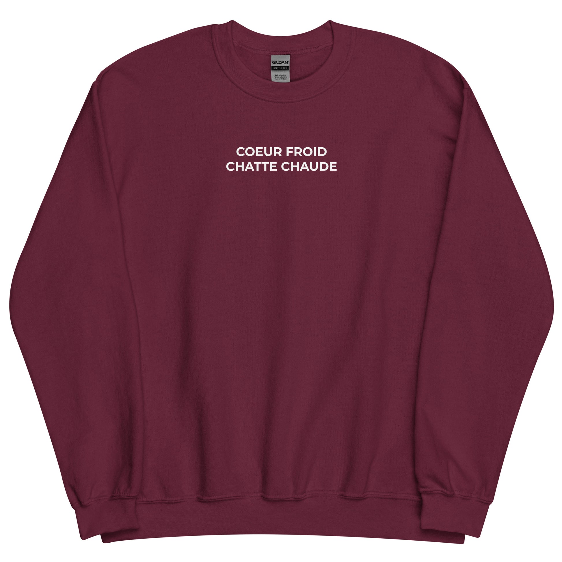 Sweat unisexe col rond Cœur froid chatte chaude - Sedurro