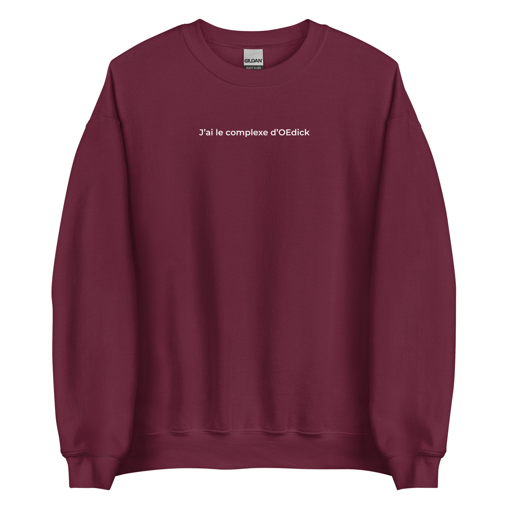 Sweat unisexe col rond J'ai le complexe d'Oedick Bordeaux - Sedurro