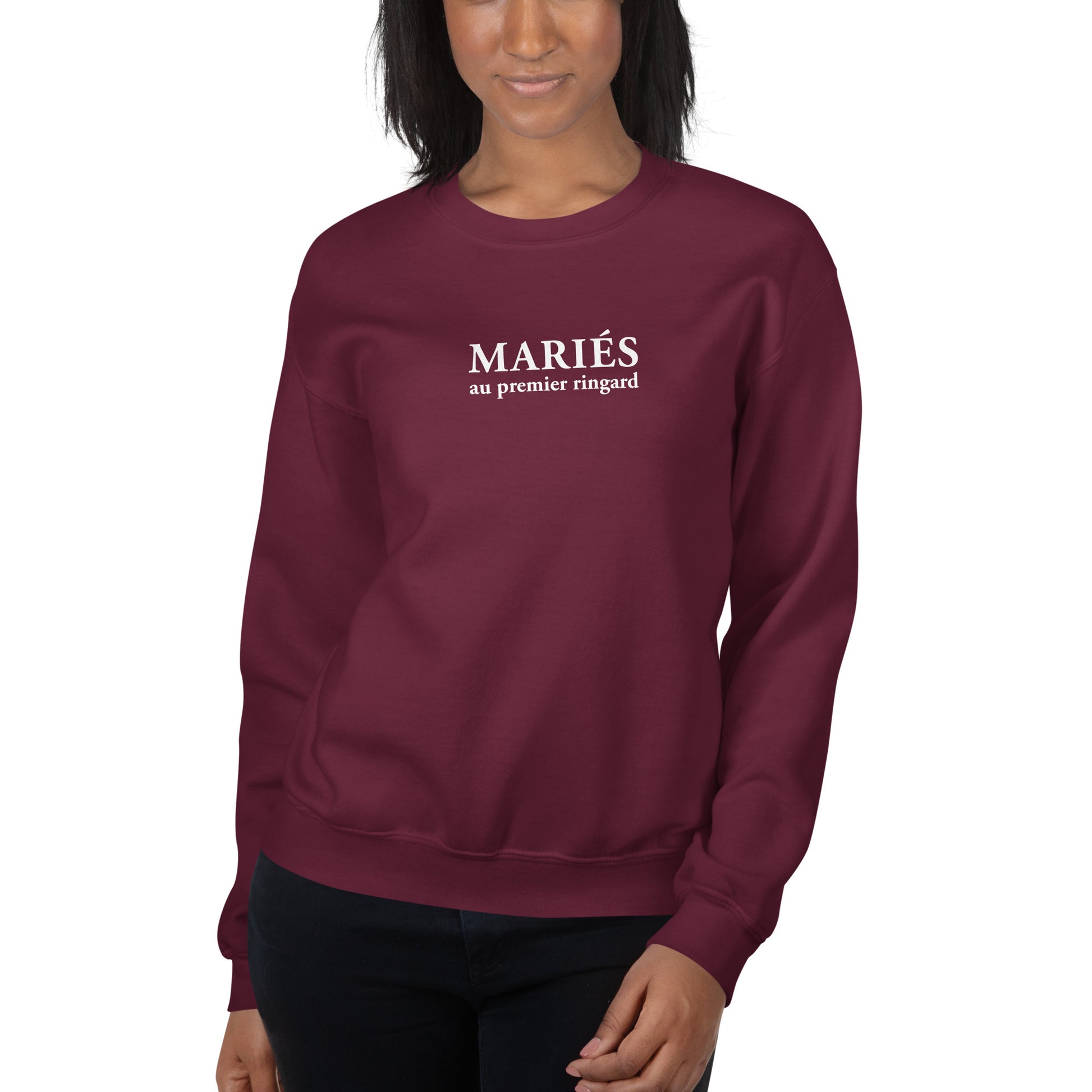 Sweat unisexe col rond Mariés au premier ringard - Sedurro