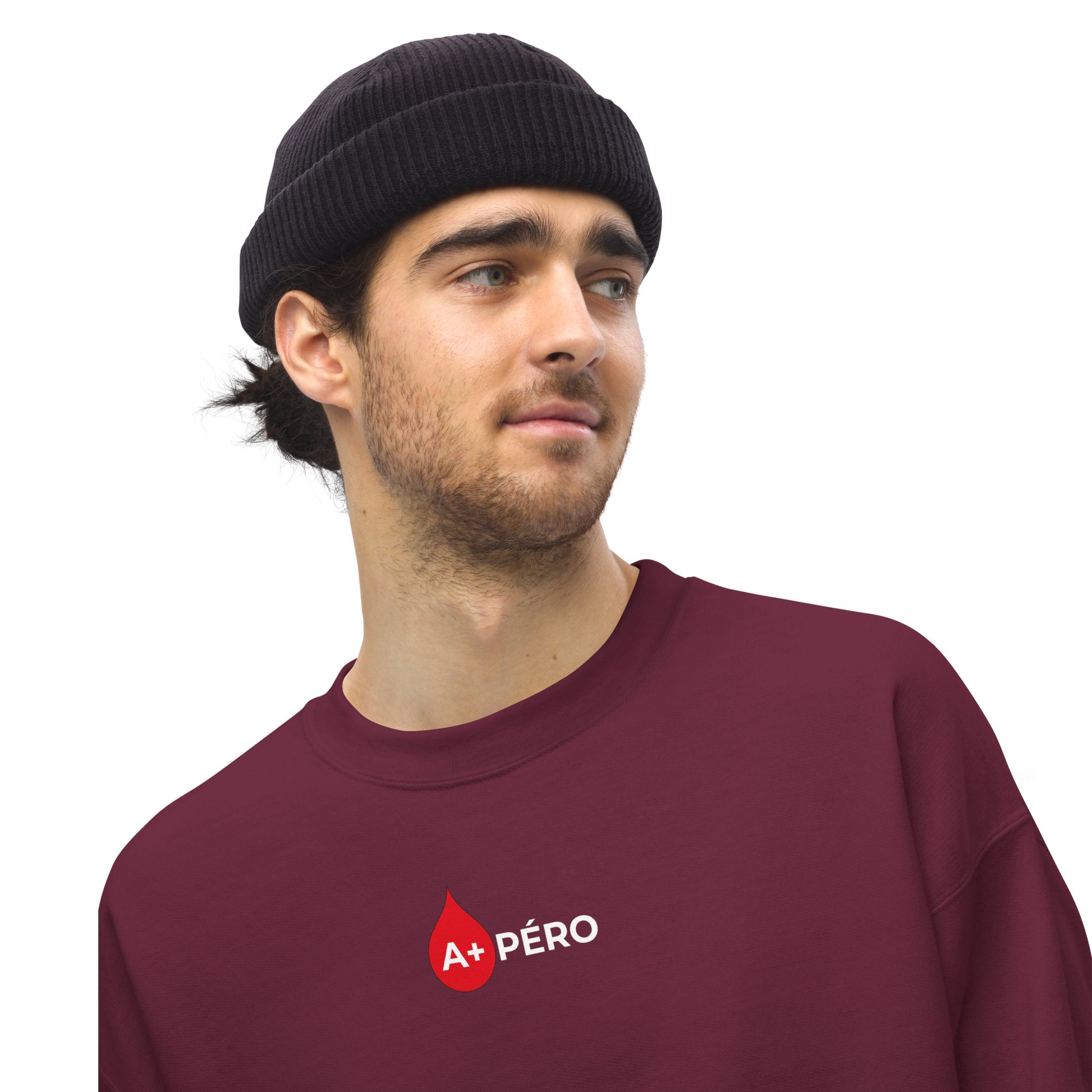 Sweat unisexe col rond Apéro groupe sanguin A+ - Sedurro