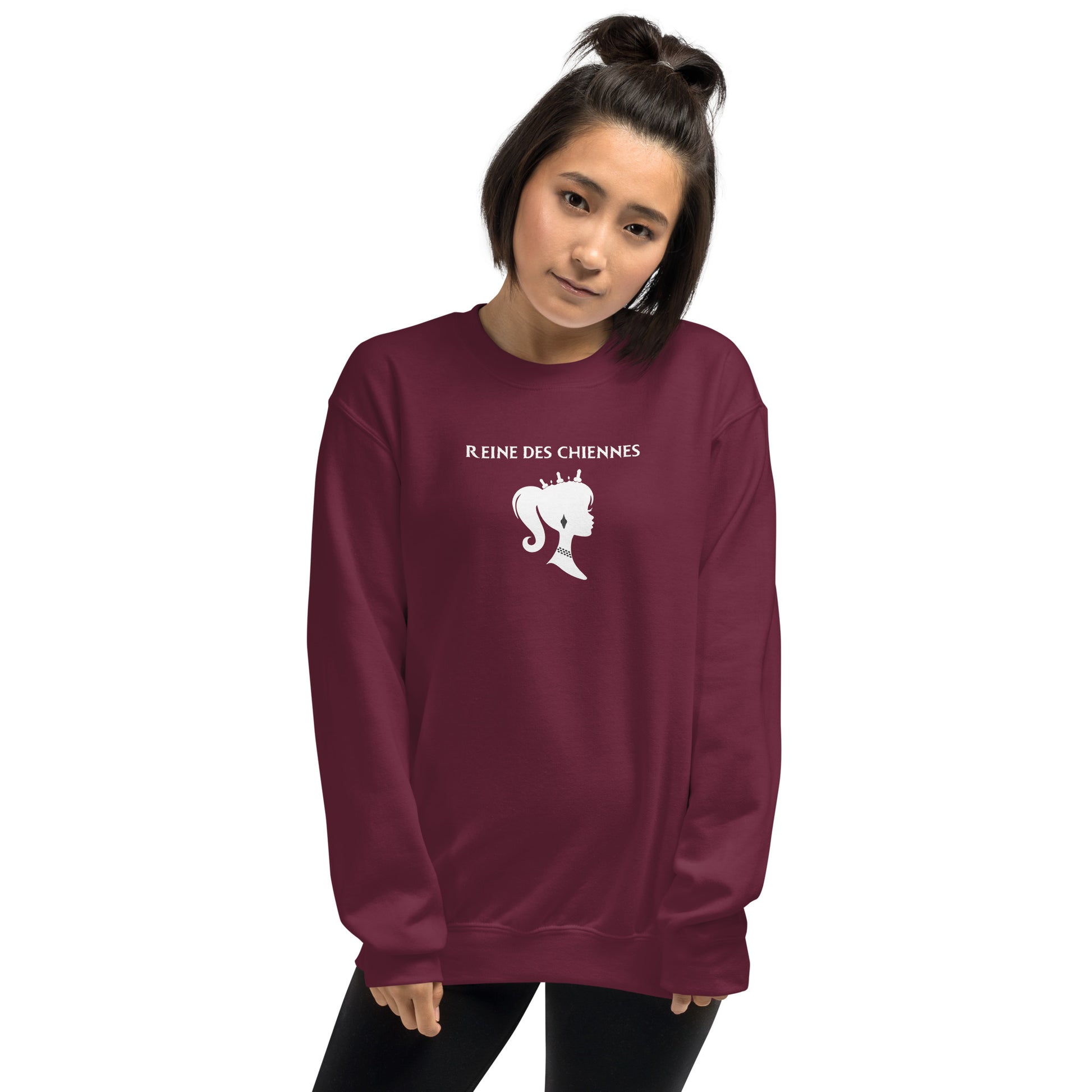 Sweat unisexe col rond Reine des chiennes - Sedurro