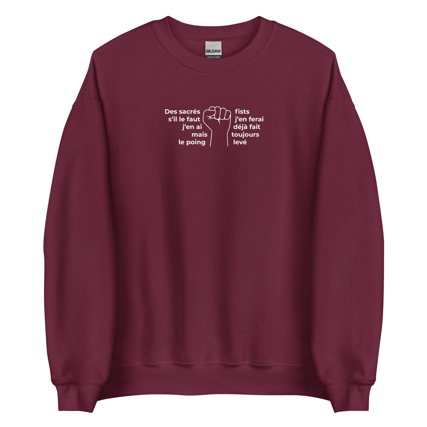 Sweat unisexe col rond Paroles des sacrés fists toujours le poing levé - Sedurro