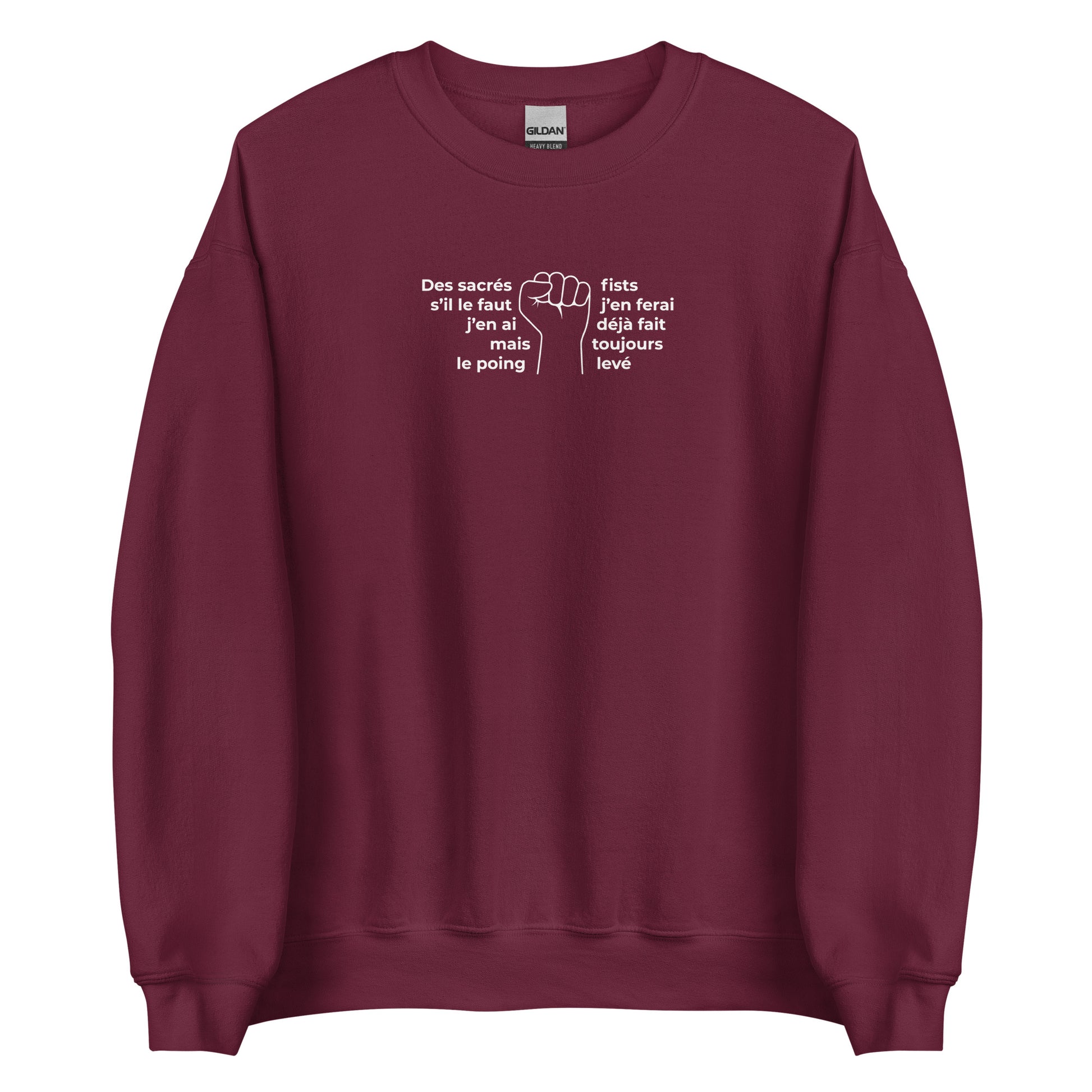 Sweat unisexe col rond Paroles des sacrés fists toujours le poing levé - Sedurro