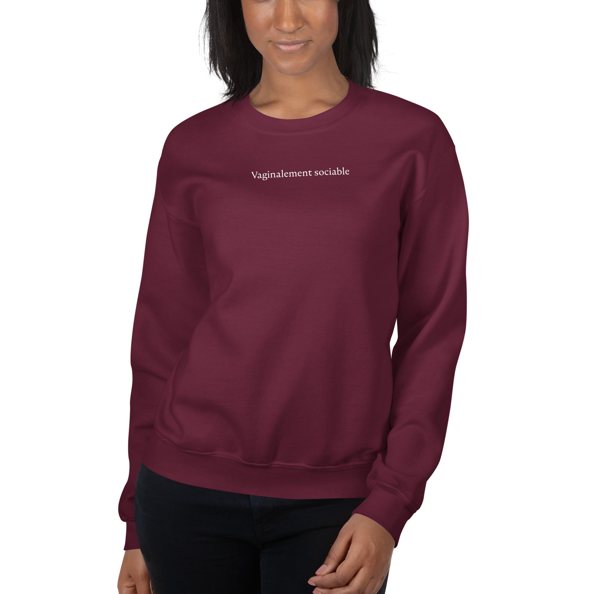 Sweat unisexe col rond Vaginalement sociable - Sedurro