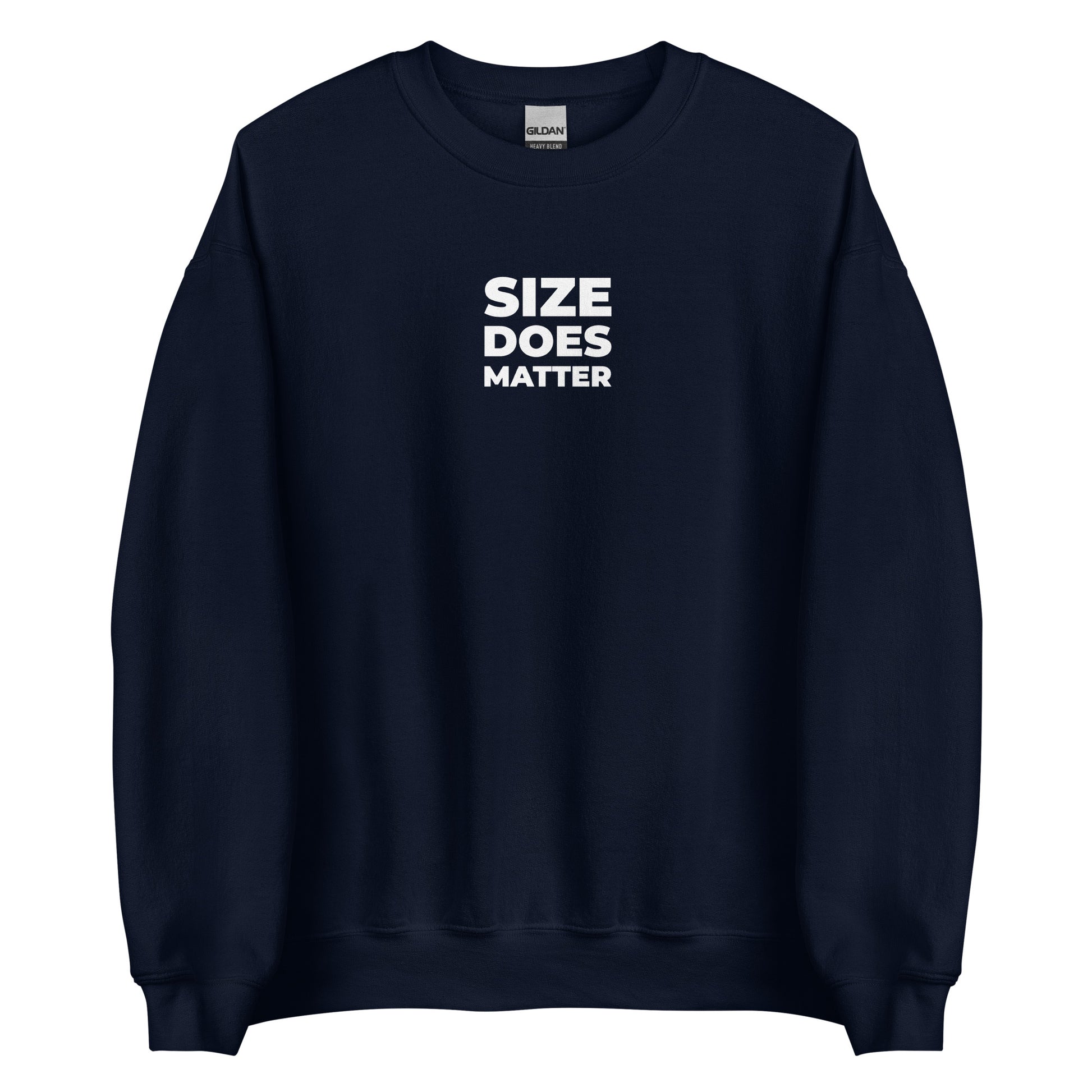 Sweat unisexe col rond Size does matter Bleu Marine - Sedurro