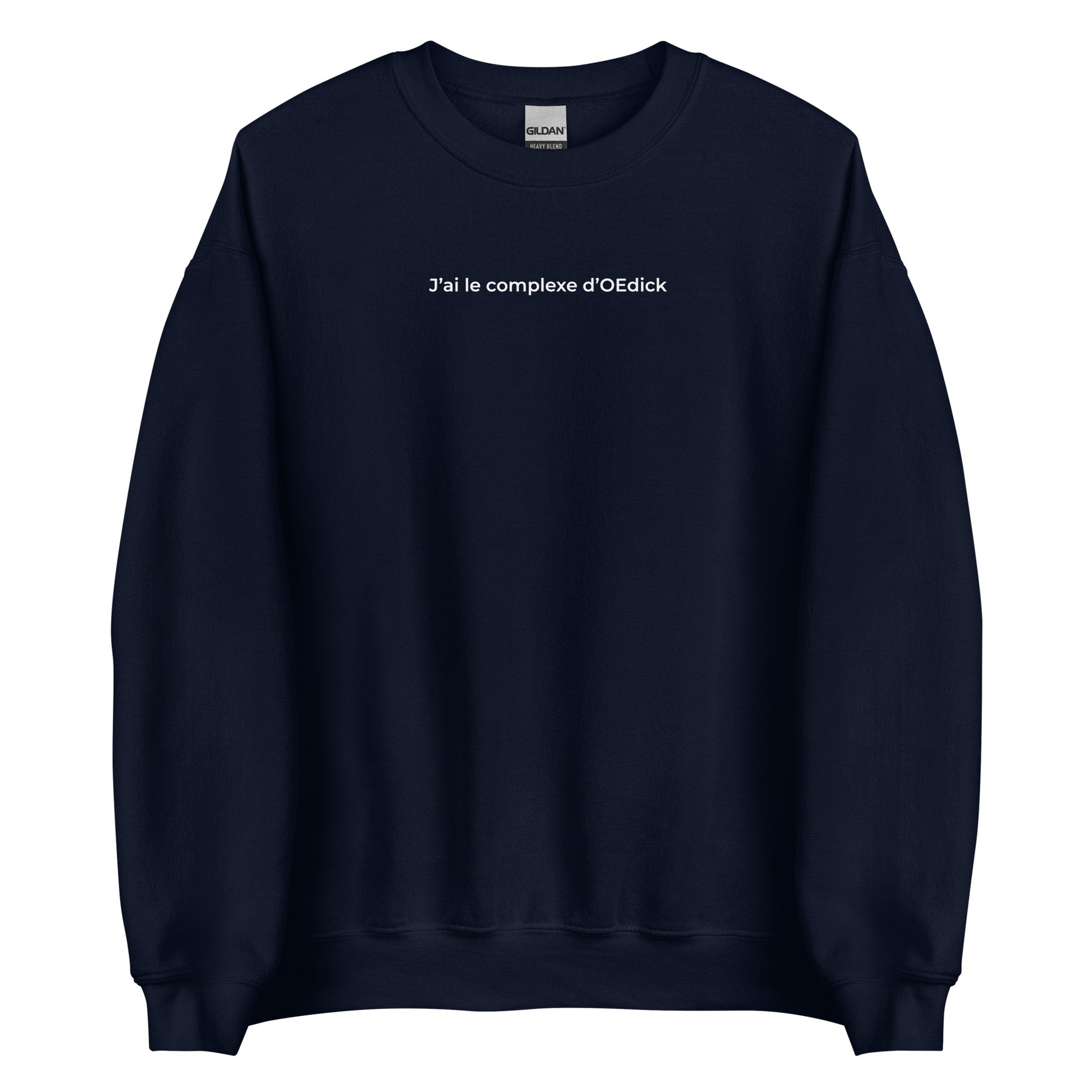 Sweat unisexe col rond J'ai le complexe d'Oedick Bleu Marine - Sedurro