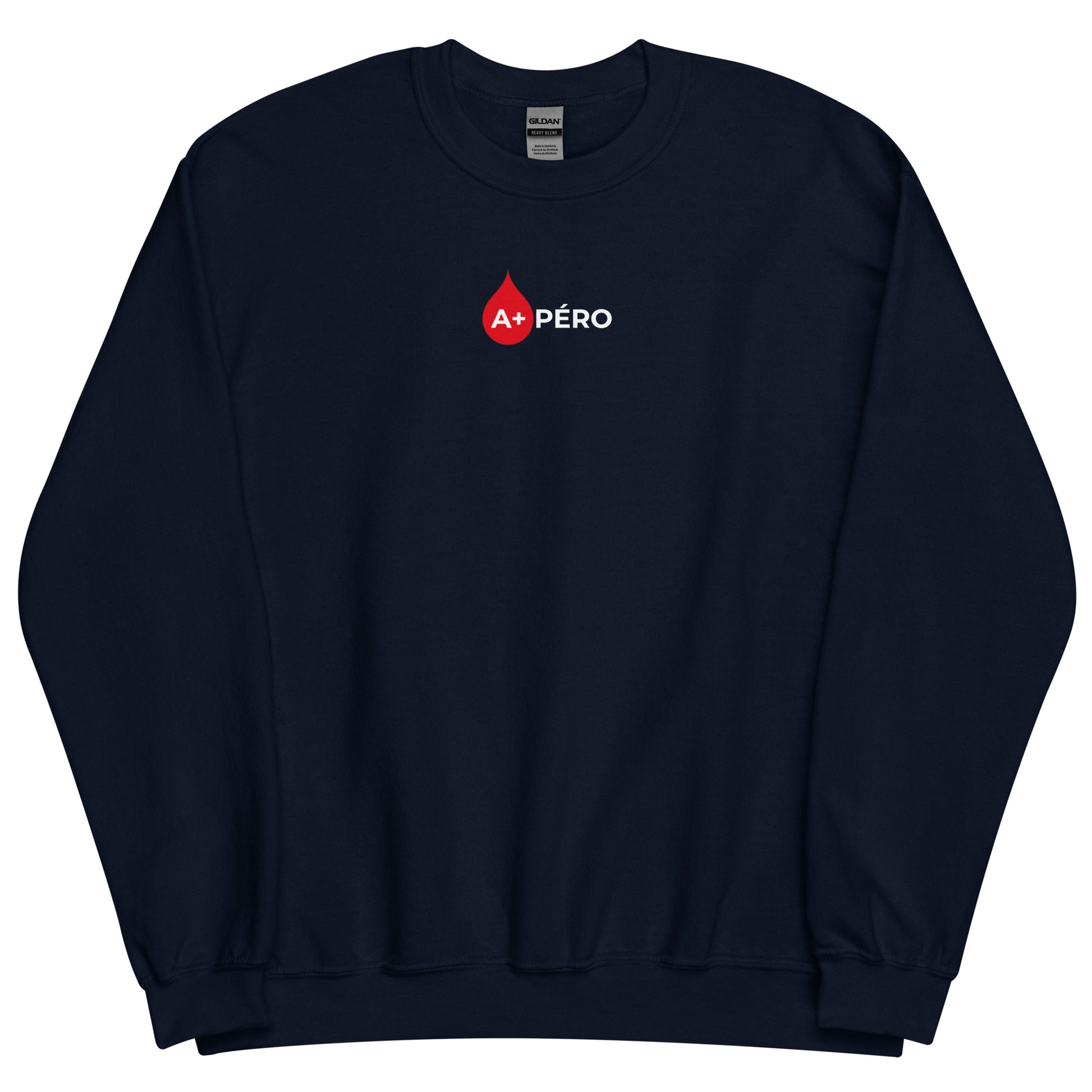 Sweat unisexe col rond Apéro groupe sanguin A+ - Sedurro