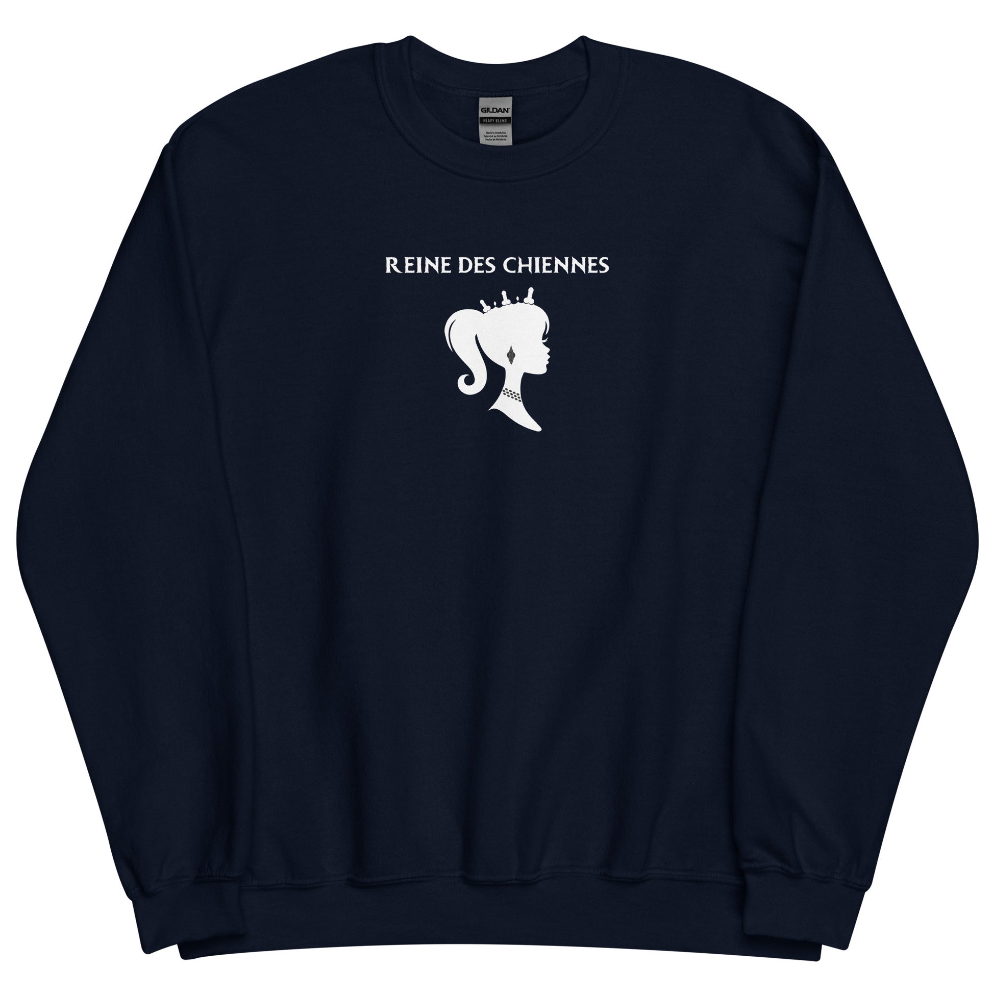 Sweat unisexe col rond Reine des chiennes - Sedurro