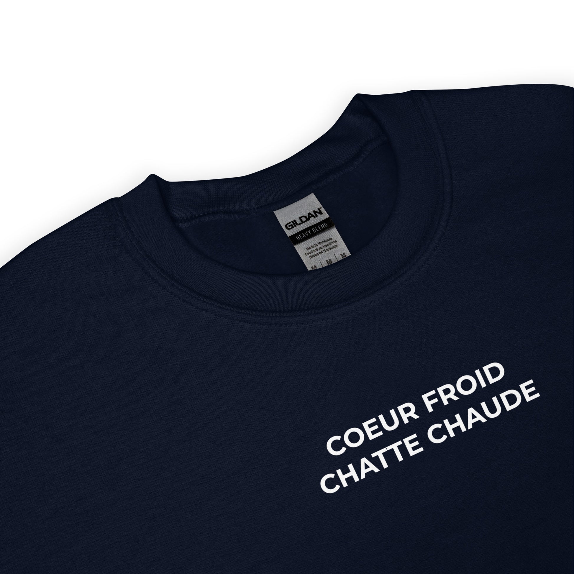 Sweat unisexe col rond Cœur froid chatte chaude - Sedurro