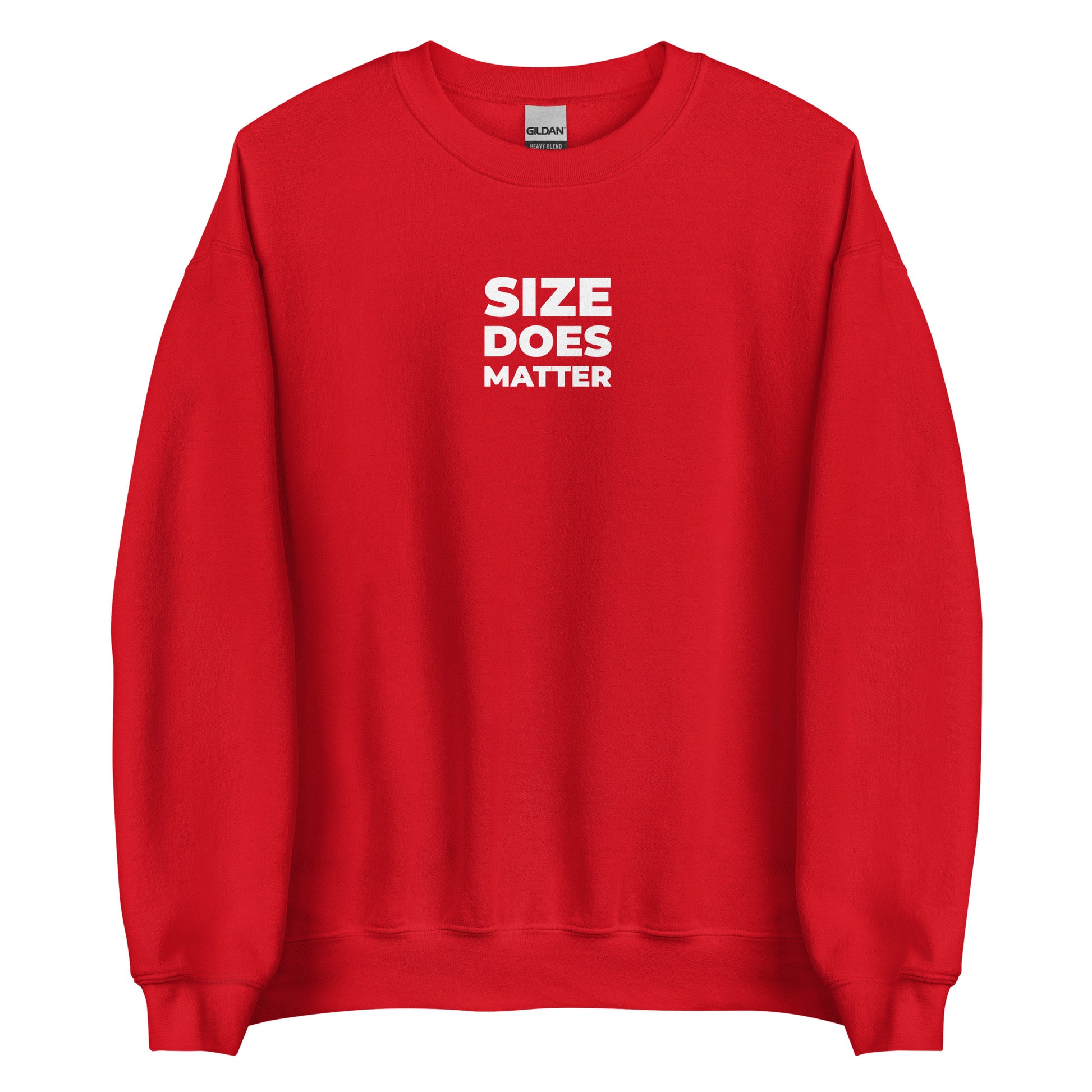 Sweat unisexe col rond Size does matter Rouge - Sedurro