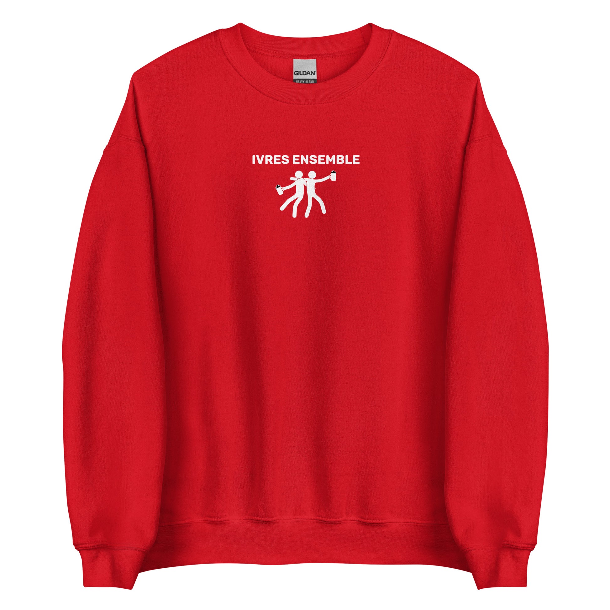 Sweat unisexe col rond Ivres ensemble Rouge - Sedurro
