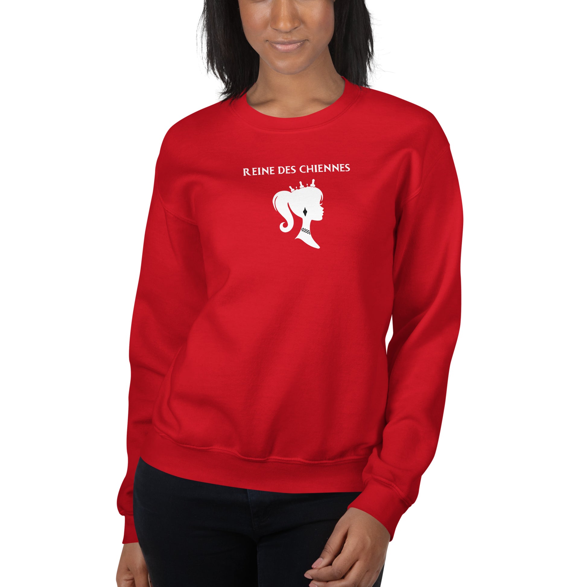 Sweat unisexe col rond Reine des chiennes - Sedurro