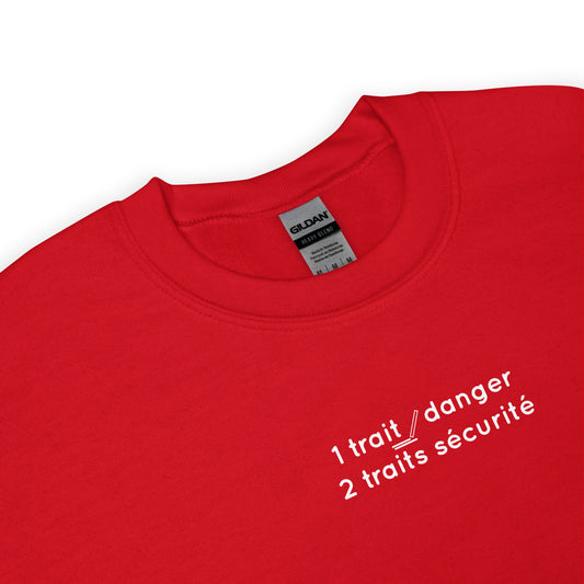 Sweat unisexe col rond 1 trait danger 2 traits sécurité - Sedurro