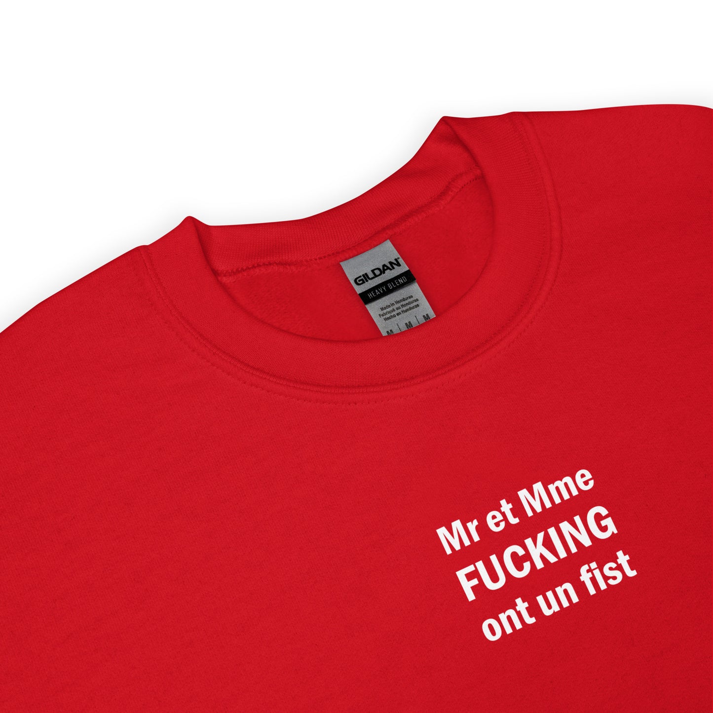 Sweat unisexe col rond Mr et Mme Fucking ont un fist - Sedurro