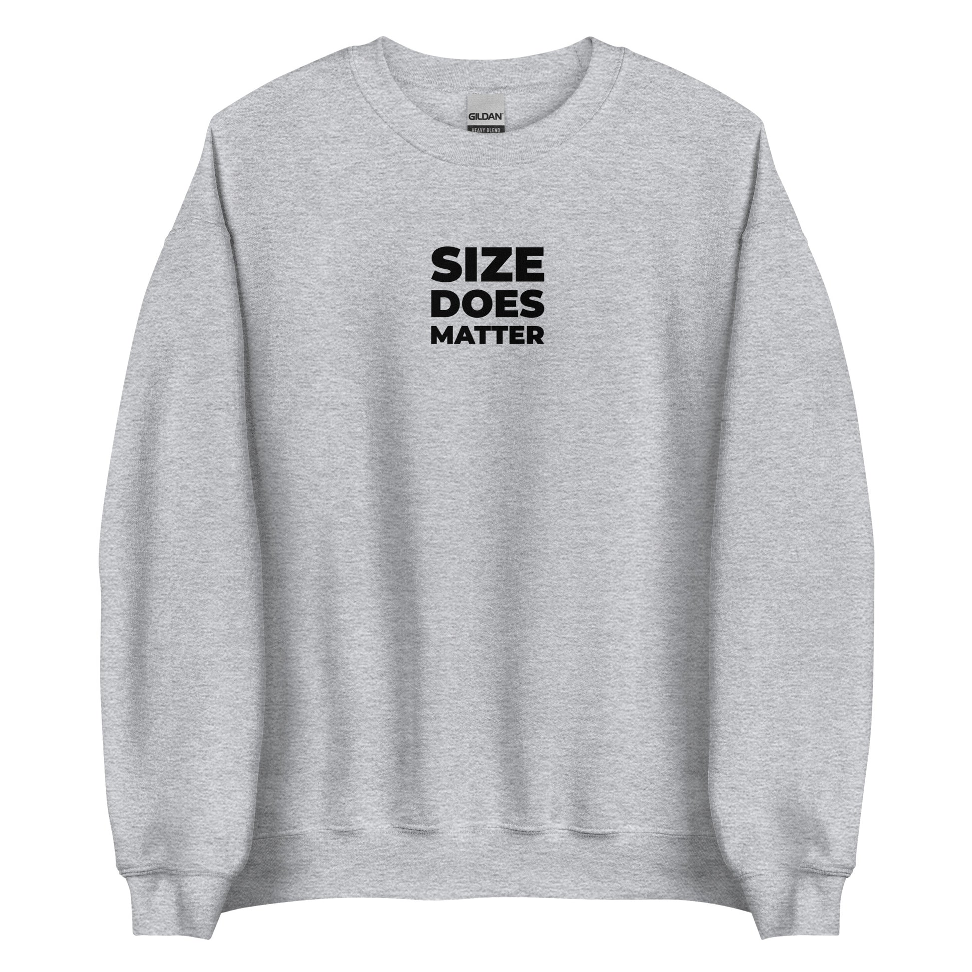 Sweat unisexe col rond Size does matter Gris Sport - Sedurro