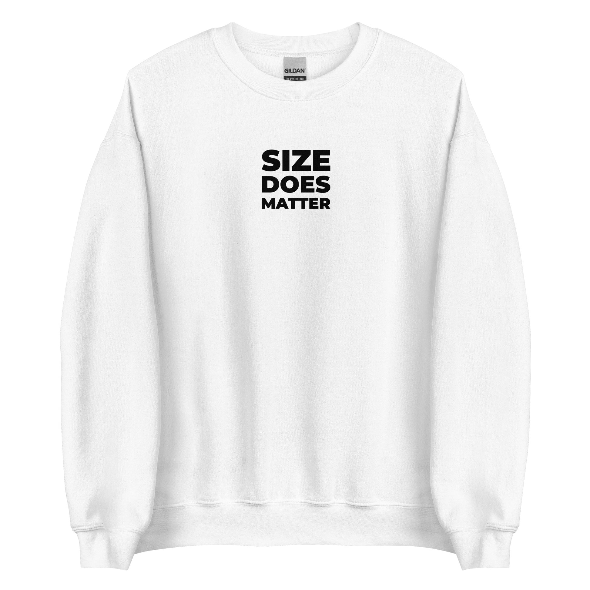 Sweat unisexe col rond Size does matter Blanc - Sedurro